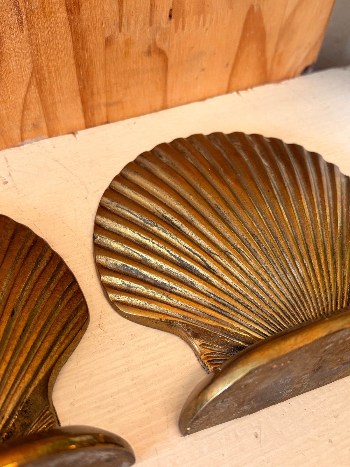 Vtg Brass Shell Bookends (Local Pick Up Only)
