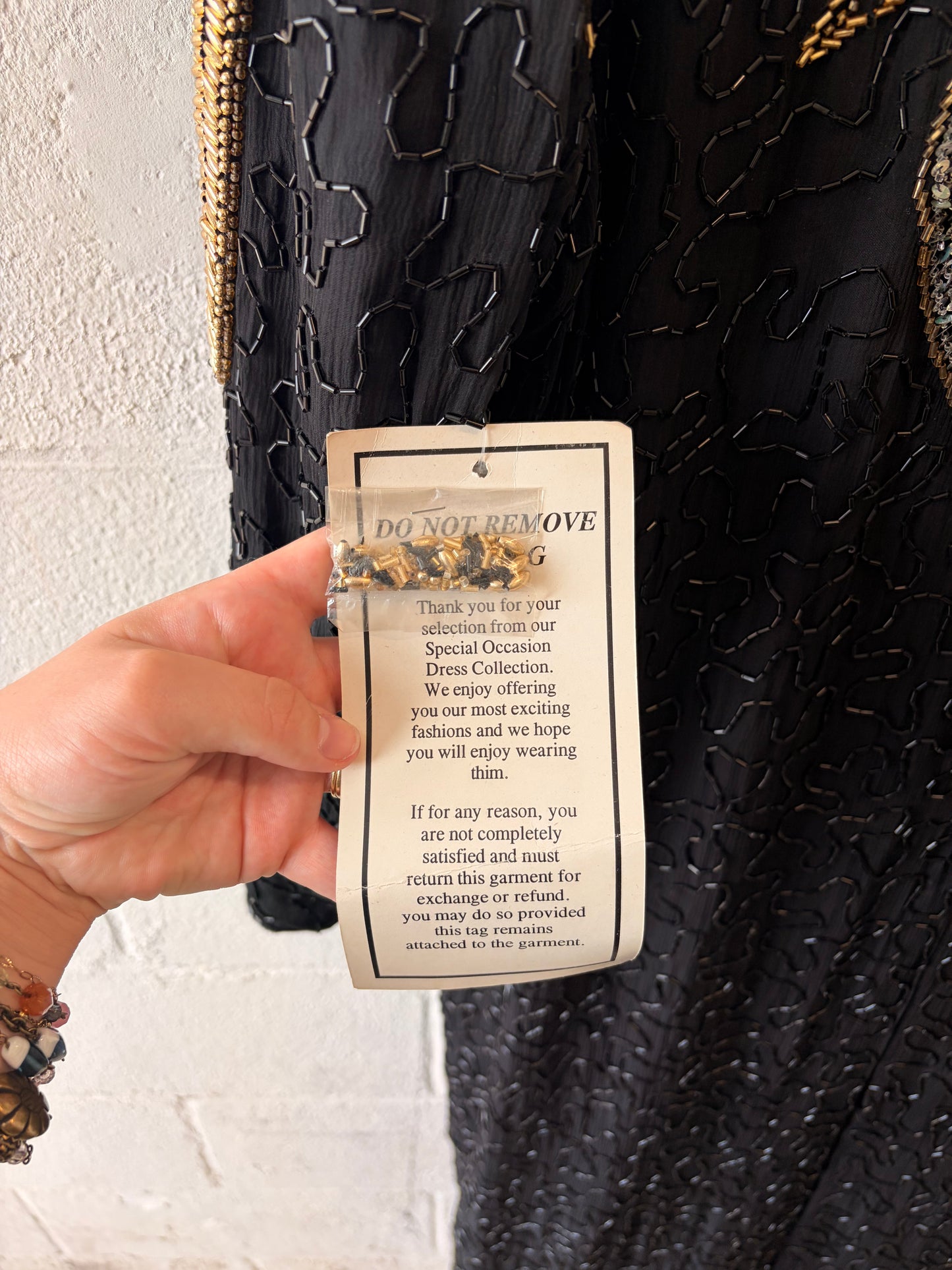 Vtg Jewel Queen Silk Beaded Gown : B6