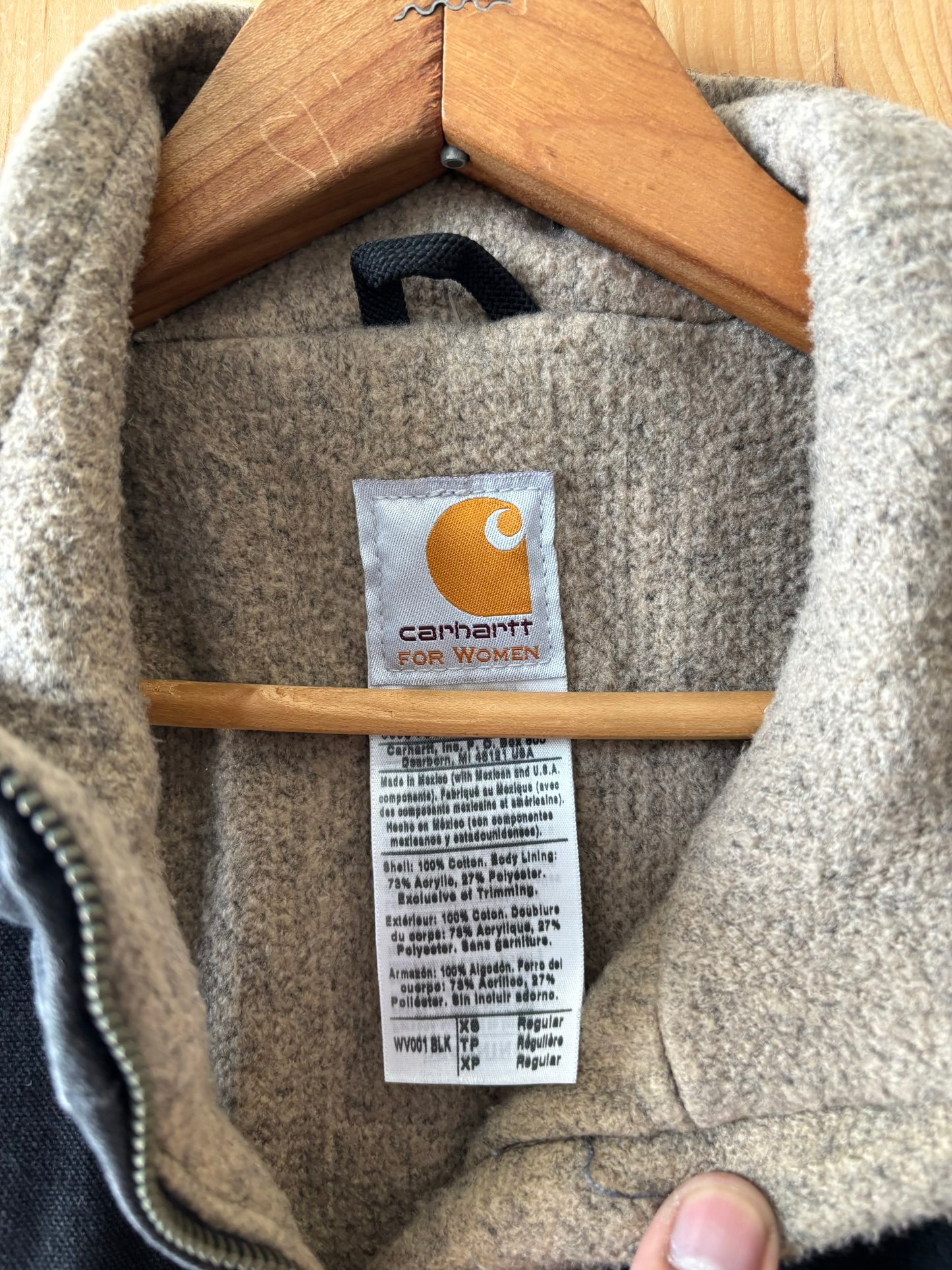 Black Mock Neck Sherpa Lined Carhartt Vest : WMNS XS