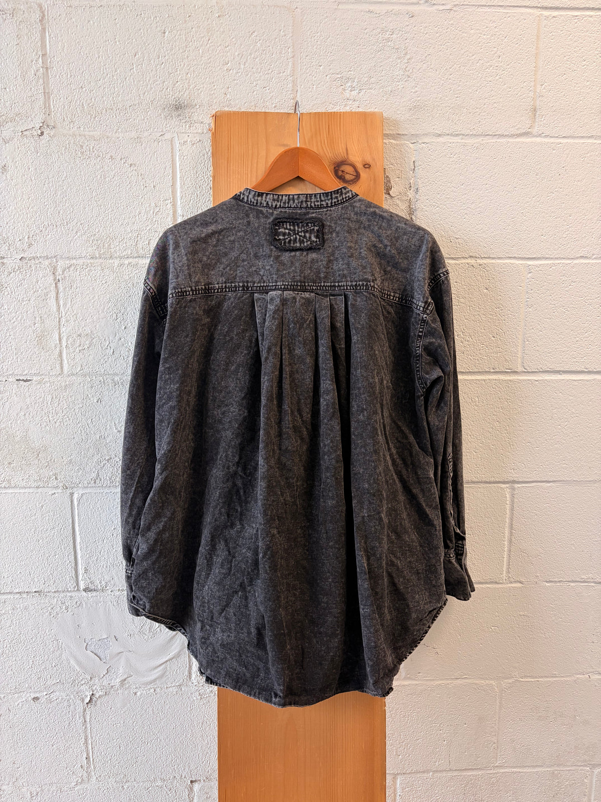 Free People Washed Black Denim Top : S