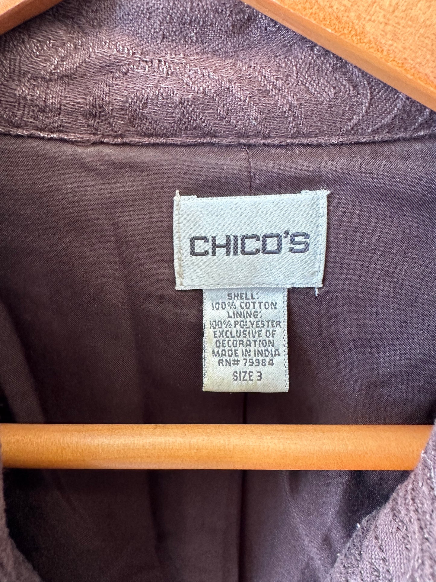 Embroidered Brown Jacket : XL