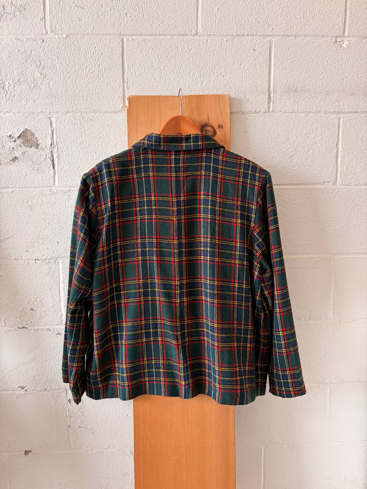 Plaid Button Down Jacket : Xl