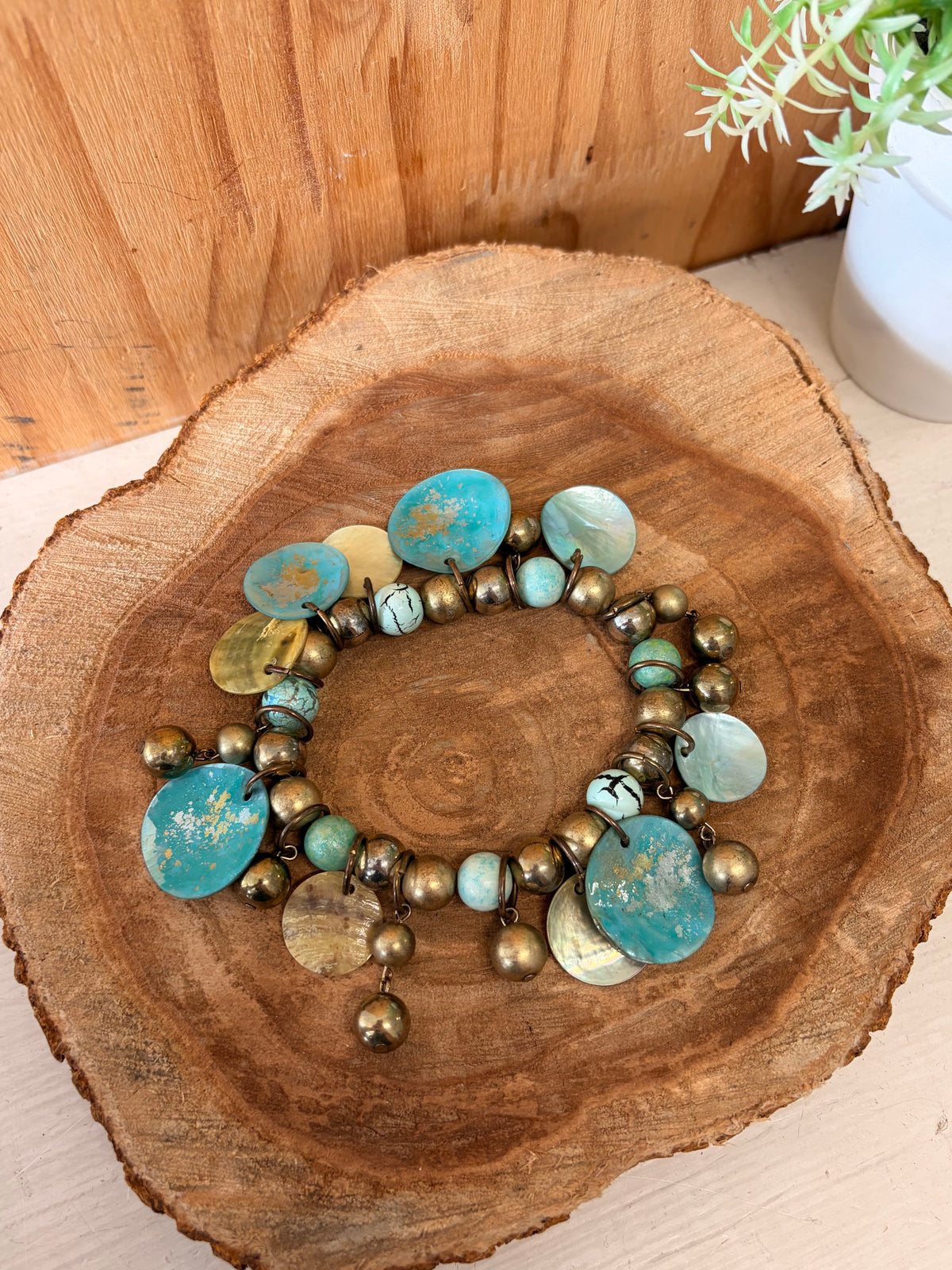 Boho Metallic Disc Bracelet