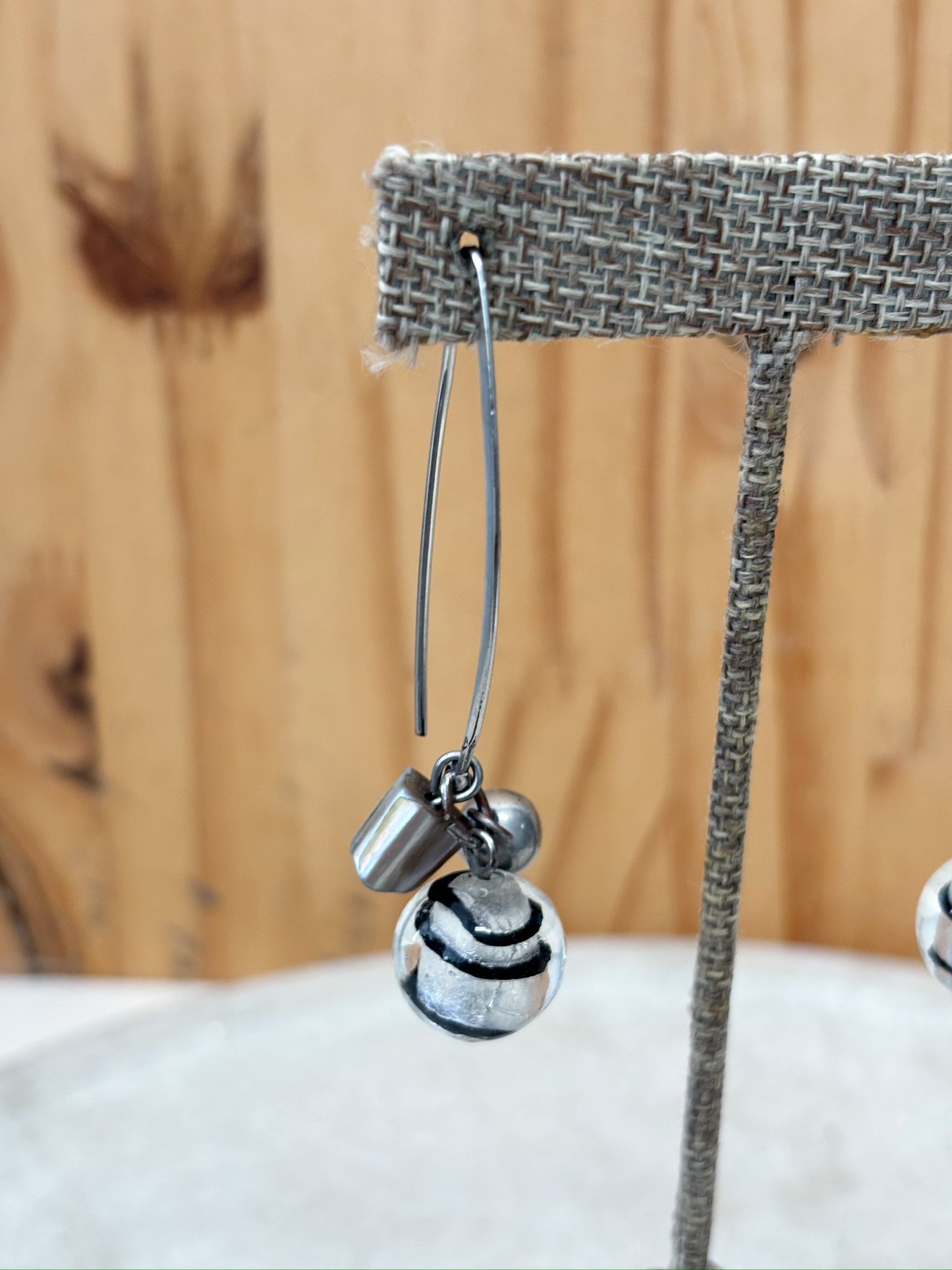 Black and White Earrings