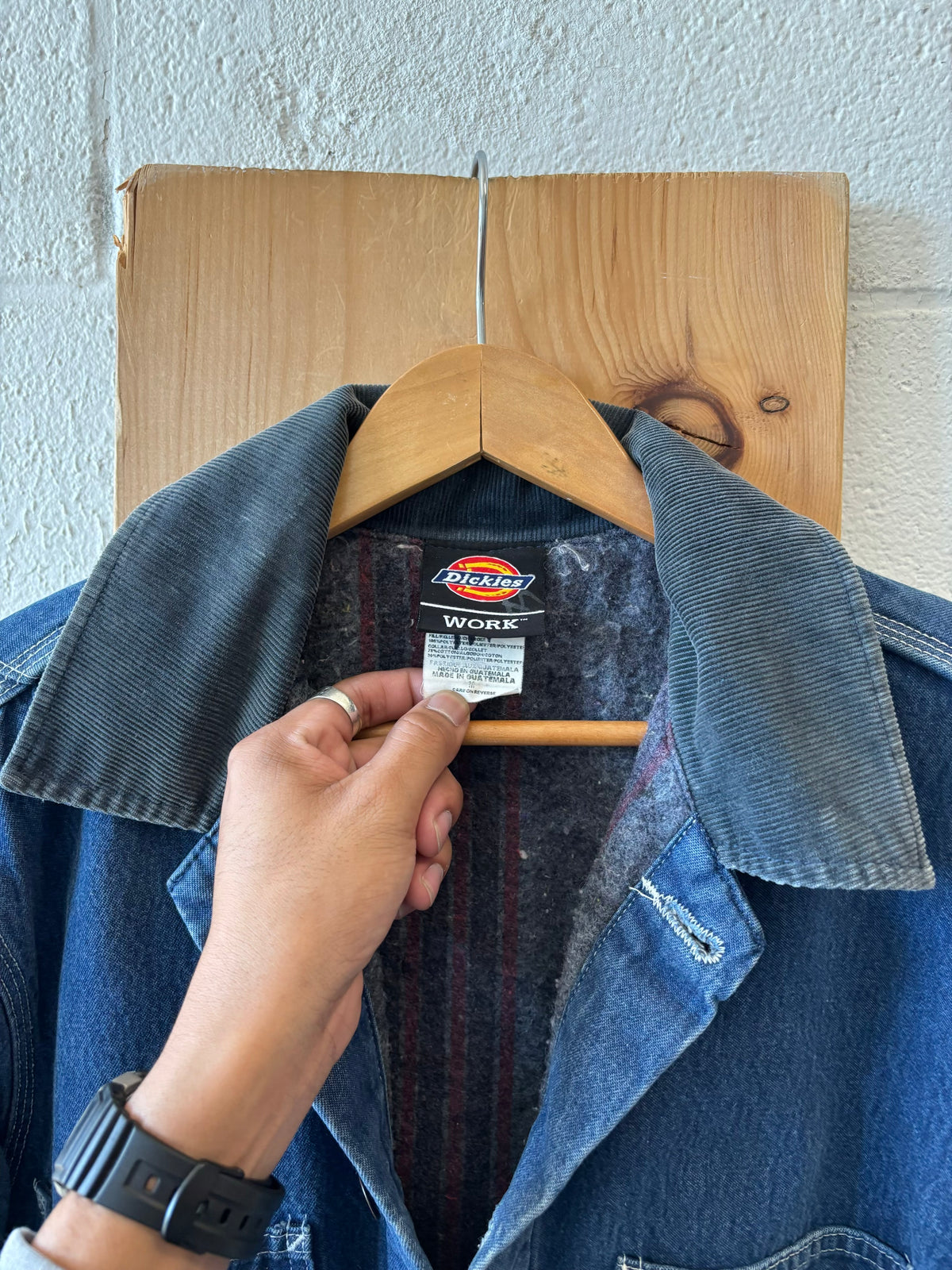 Vtg Dickies Blanket Lined Denim Chore Coat : M