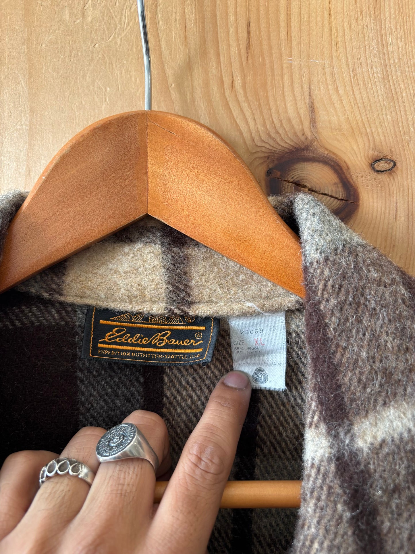 Vtg Eddie Bauer Plaid Wool Shacket : XL
