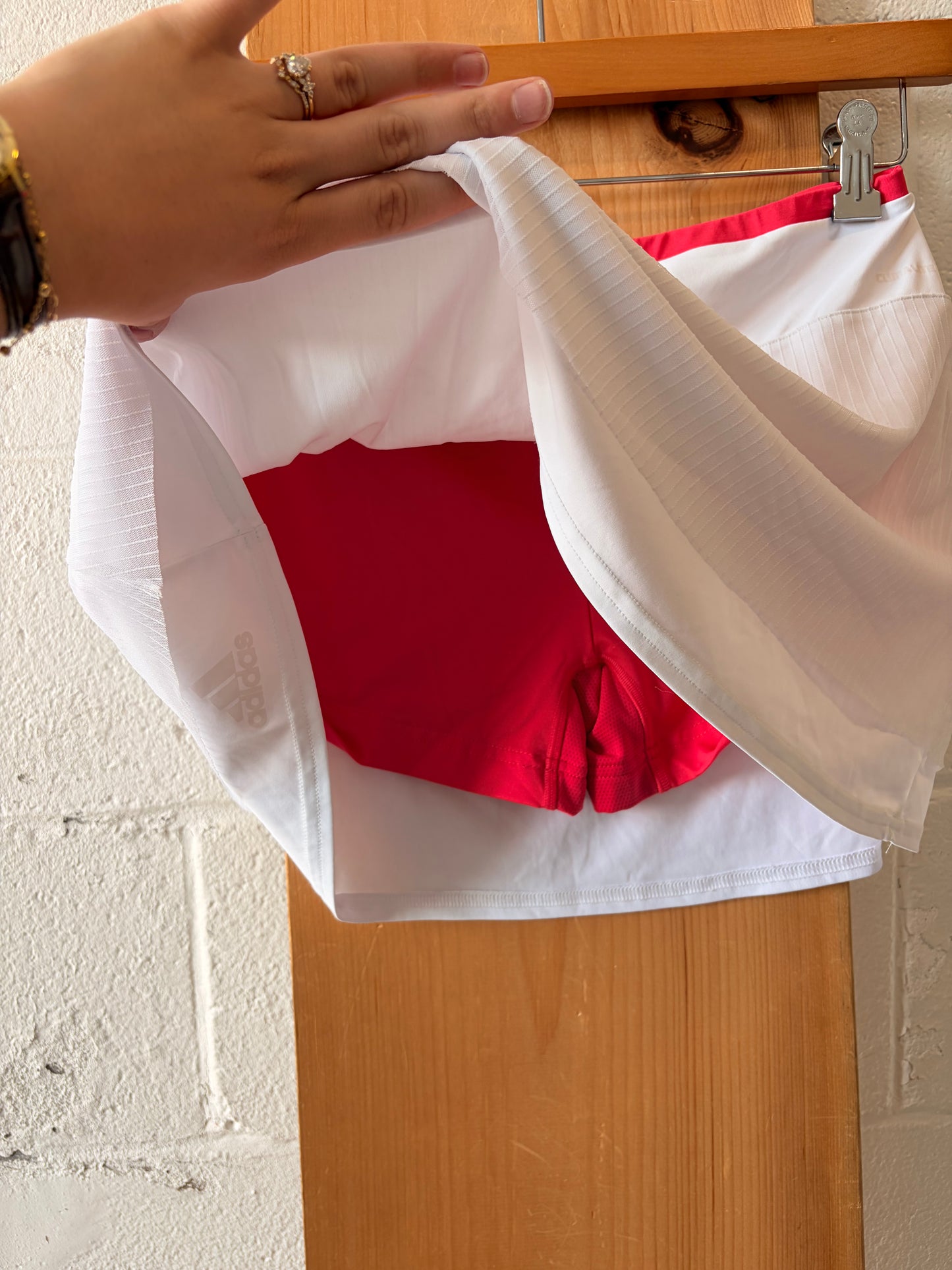 White & Pink Adidas Tennis Skort : M