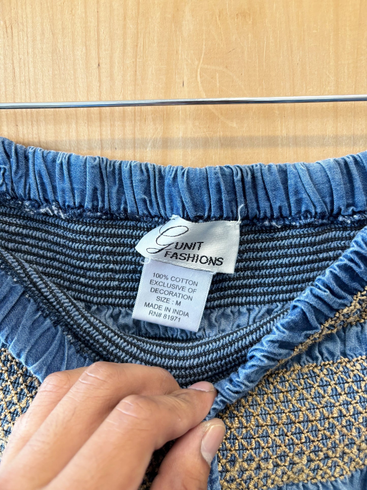 Vtg Denim Boho Skirt : M