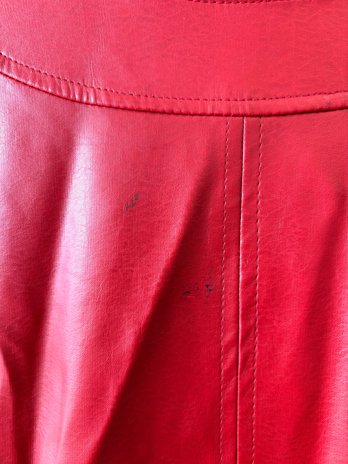 Red Faux Leather Jacket : PM