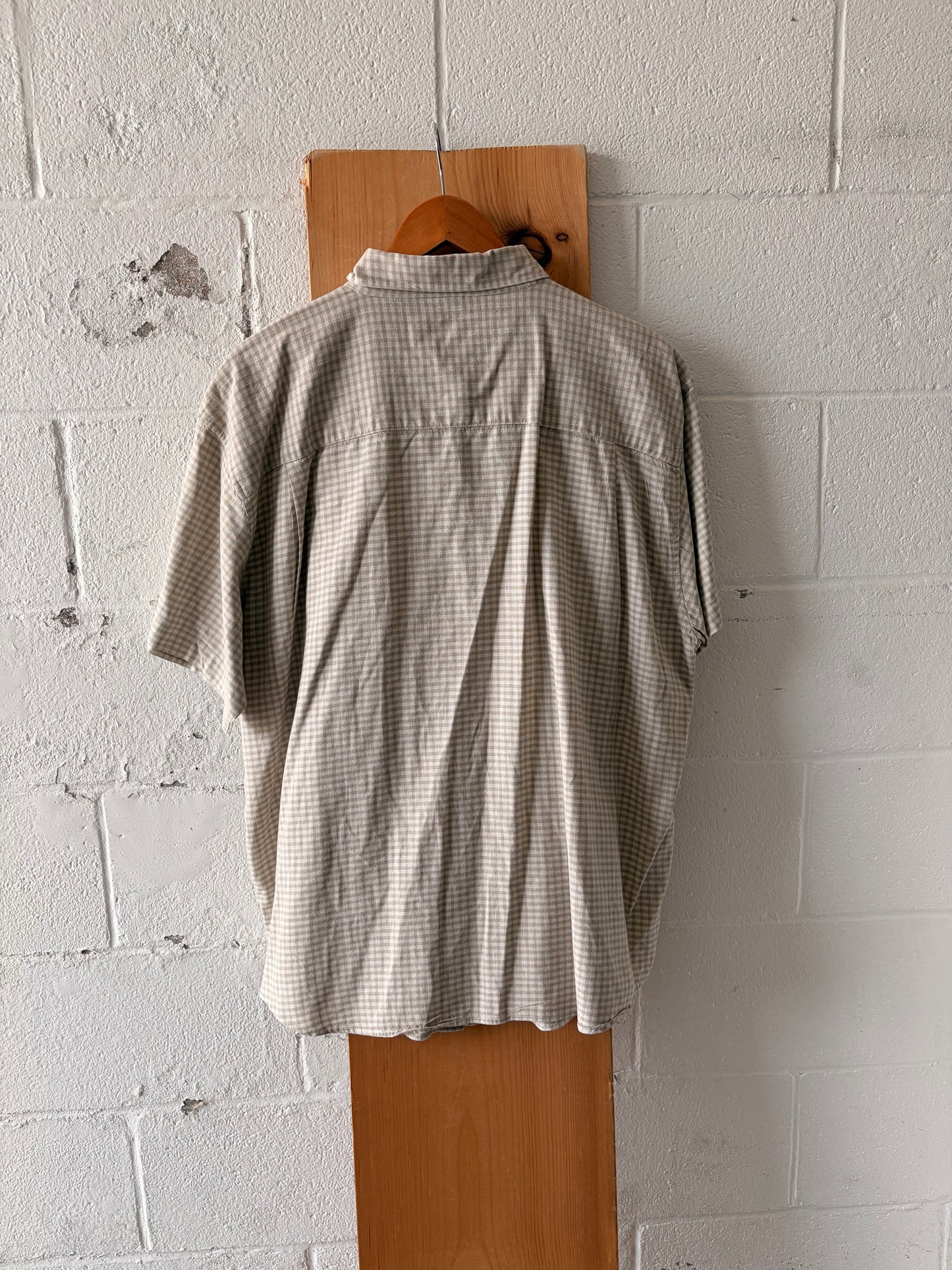 Floral Embroidered Plaid Button Up : 3X