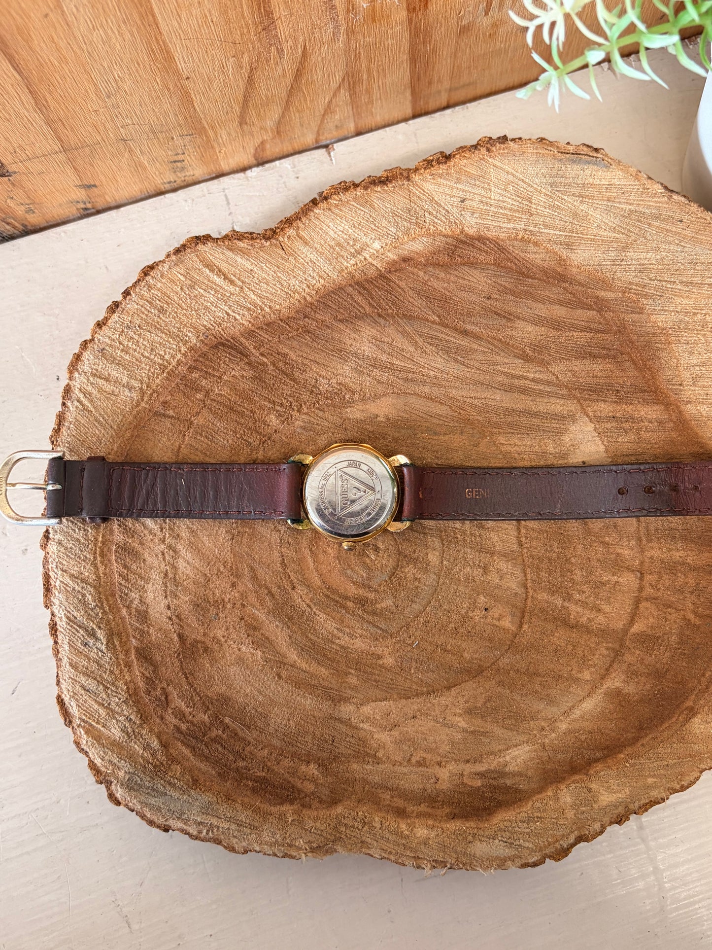 Vtg Guess Brown Leather Watch (Untested)