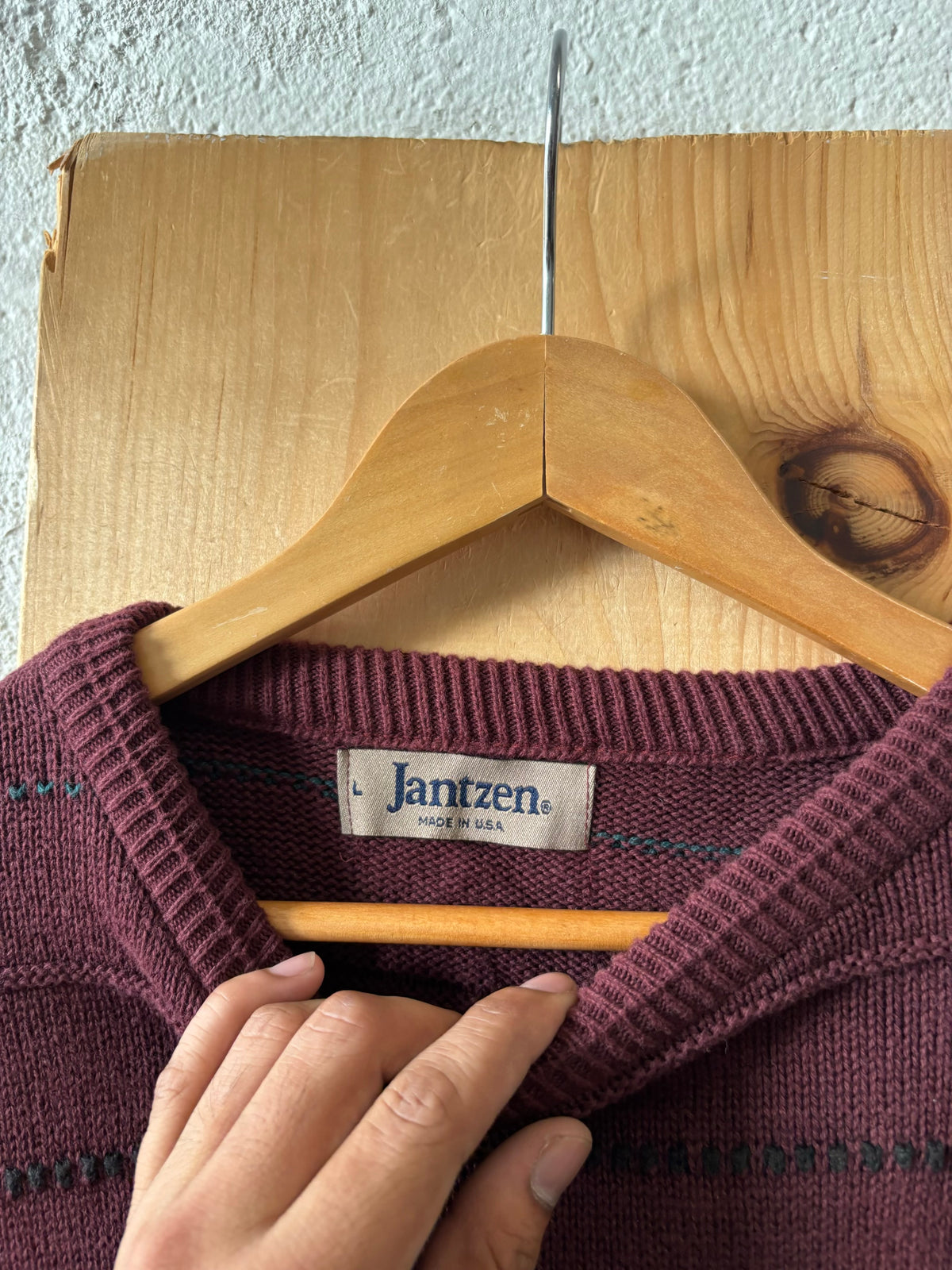 Vtg Burgundy Textured Sweater : L