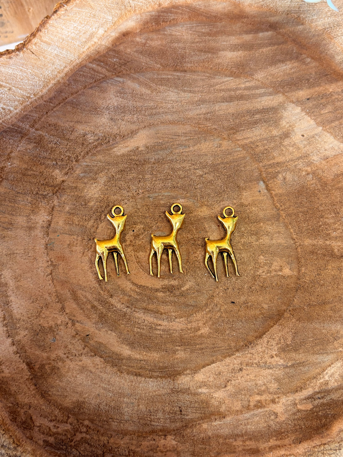 Gold Tone Deer Charm Trio