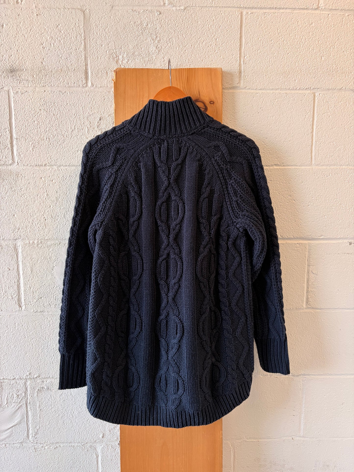 L.L. Bean Navy Cable Knit Sweater : M