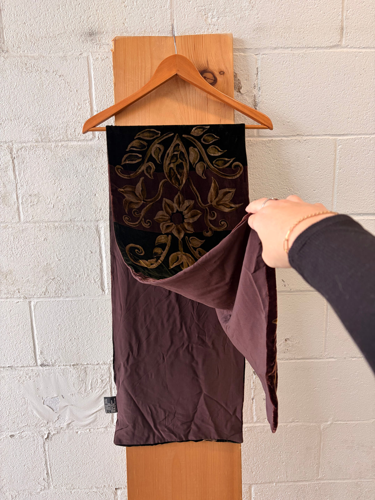 Floral Silk Blend Velvet Scarf