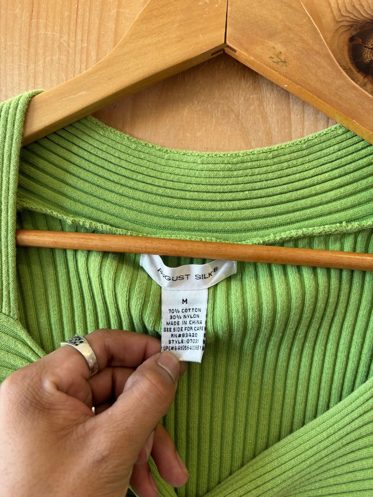 Lime Green Ribbed Top : M