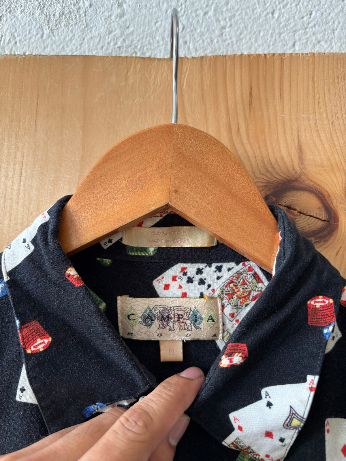 Vtg Card Button Up Short Sleeve Top : M
