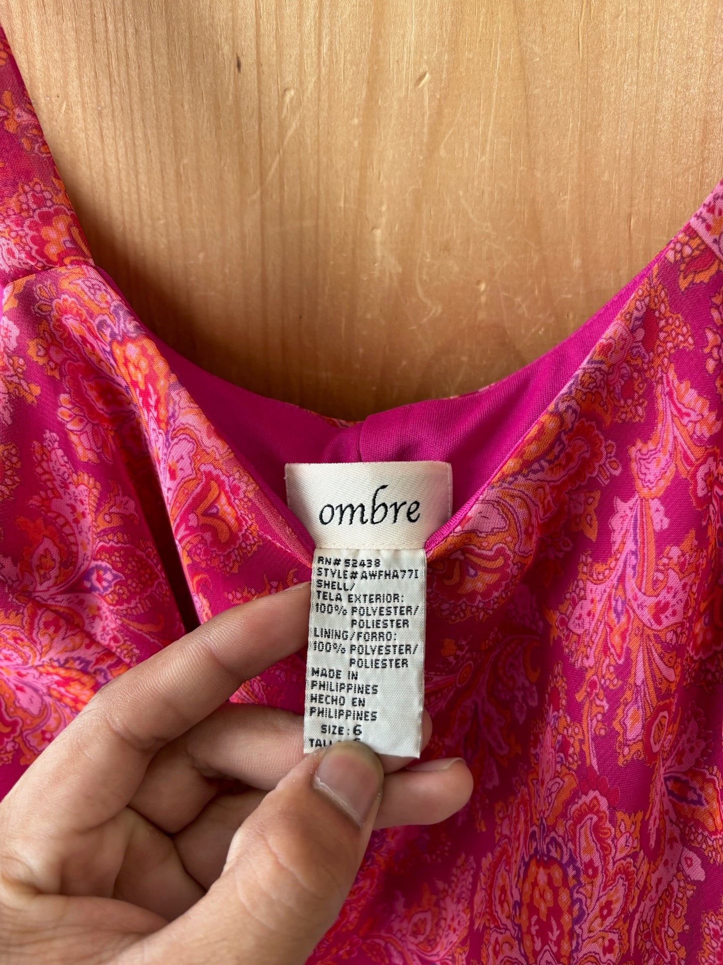 Vtg Pink Paisley Summer Dress : 6