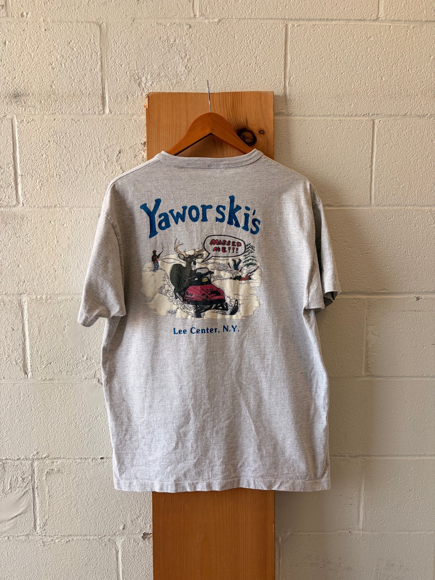 Vtg Single Stitch Yaworski's Deer Henley Tee : XL