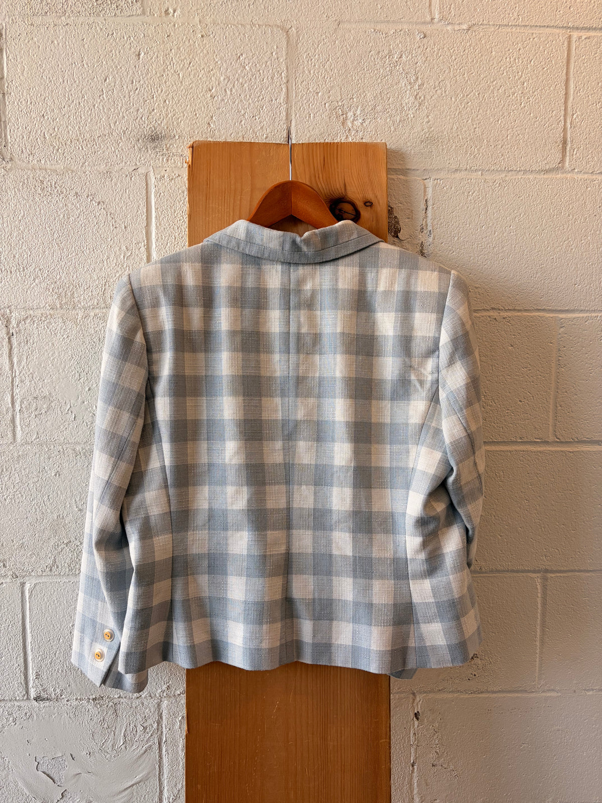 Plaid Blue Double Breasted Blazer : 14P