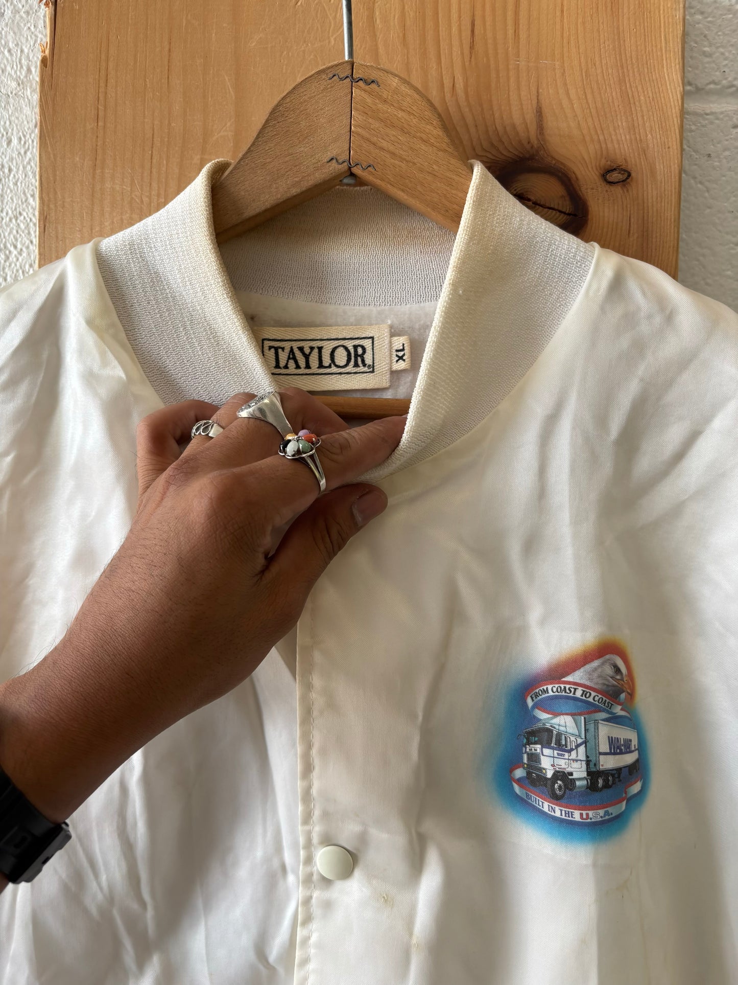 Vtg Satin Walmart Bomber Jacket : XL