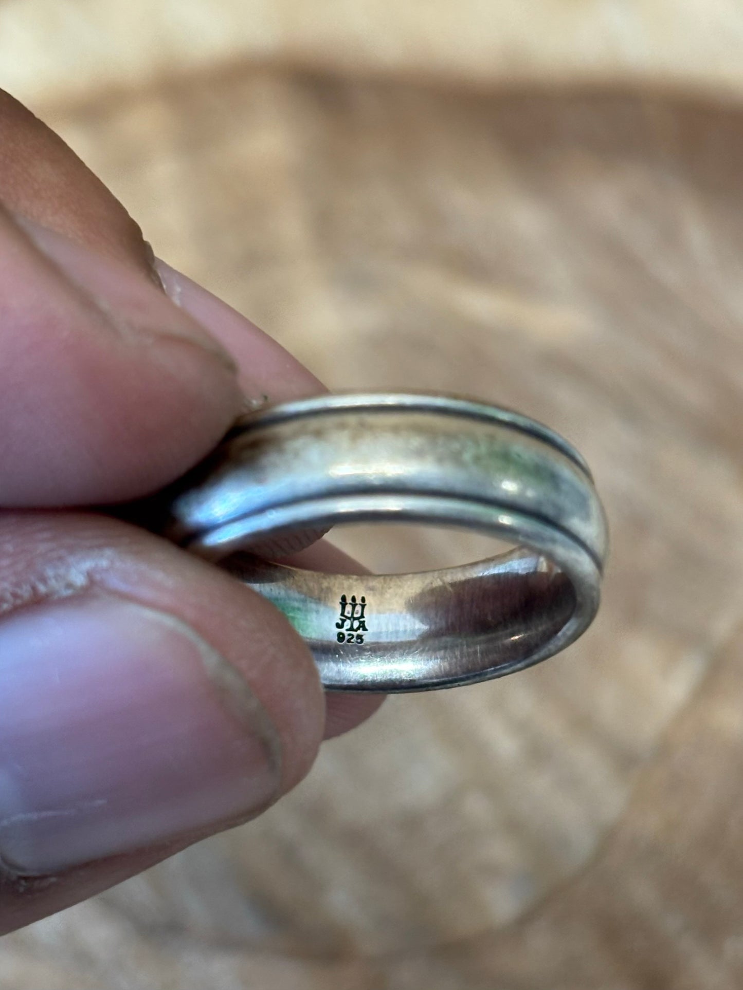 925 Silver Band Ring : 7