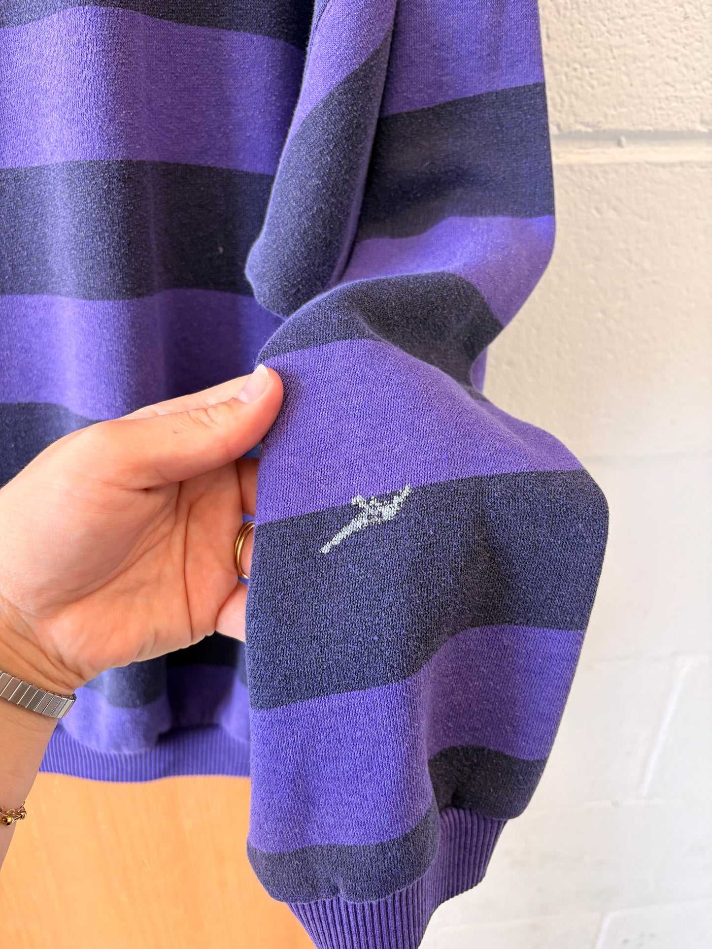Vtg Extreme Control Striped Crew : L (As Is)