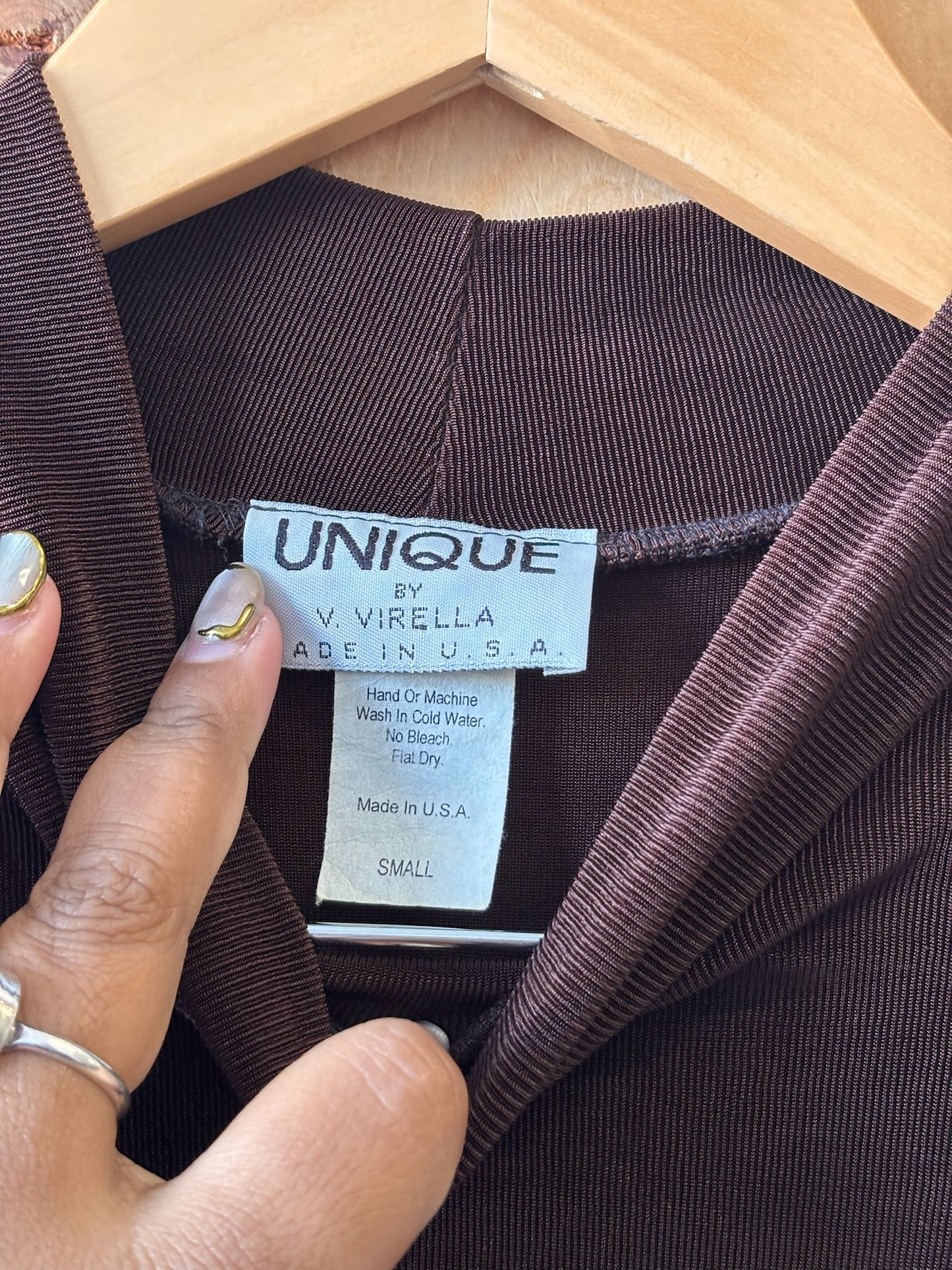 Vtg Chocolate Brown Maxi Dress : S