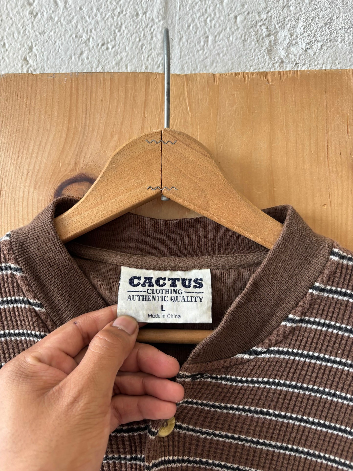 Striped Brown Long Sleeve : L
