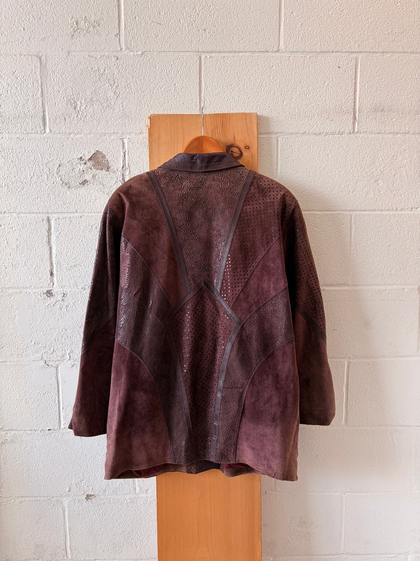 Patterned Faux Leather Jacket : 44