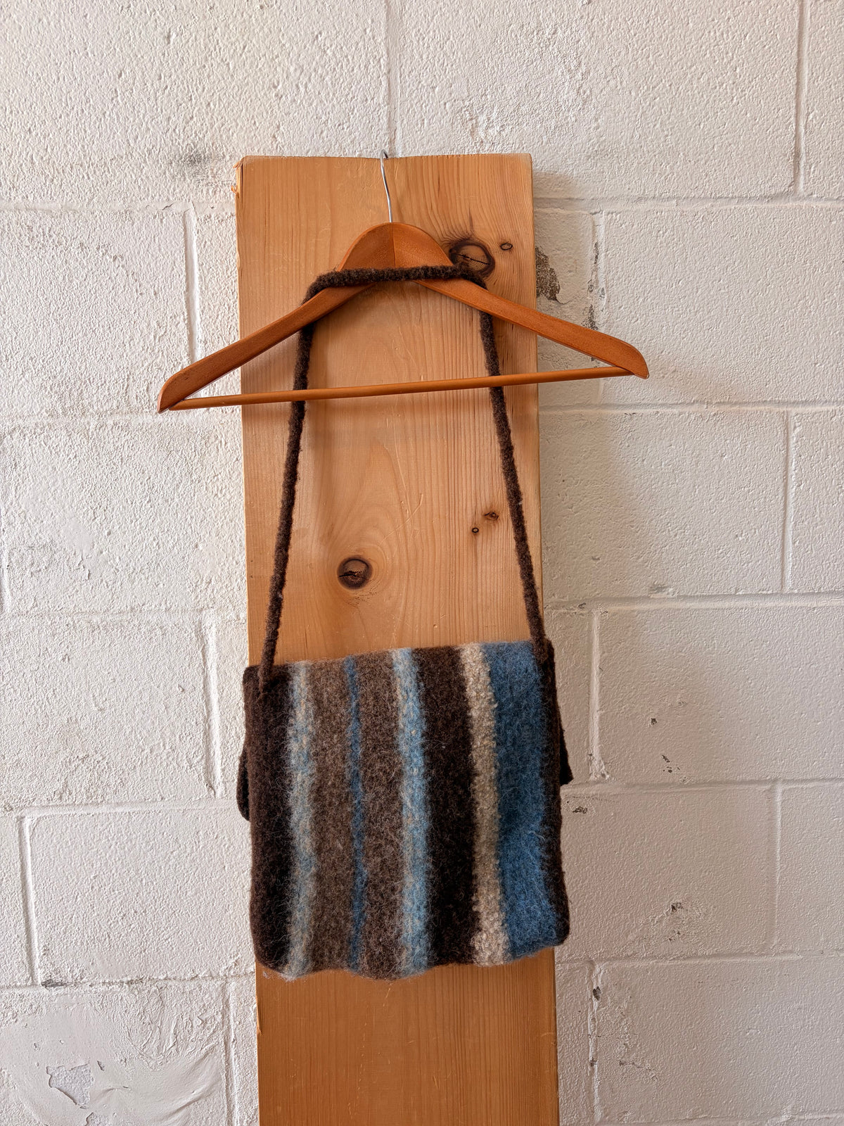 Striped Fuzzy Wool Purse
