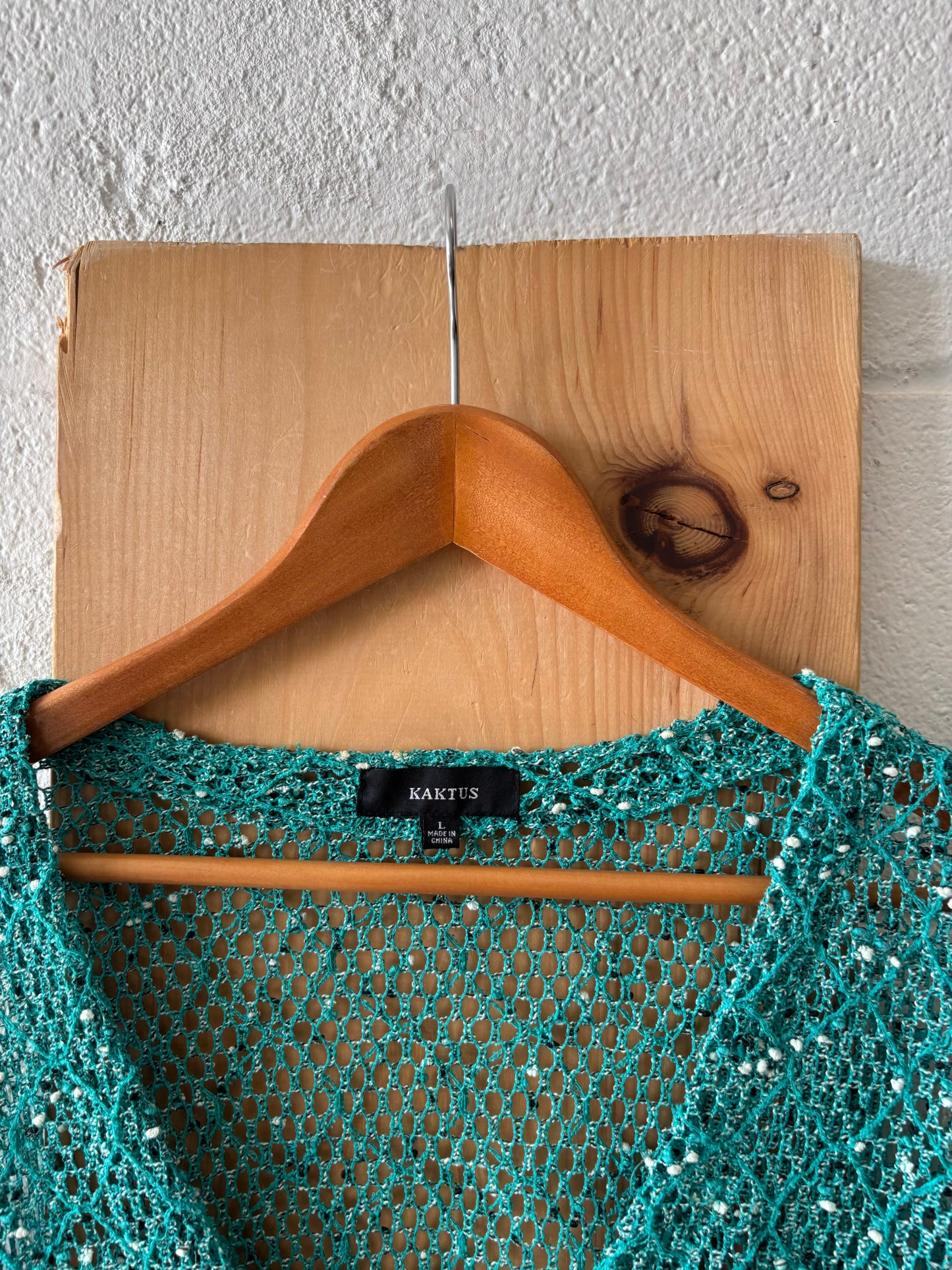 Aqua Blue Mesh Cardigan : L