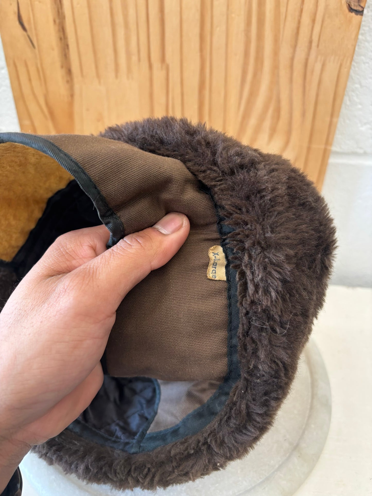 Vtg Faux Fur Trapper Hat