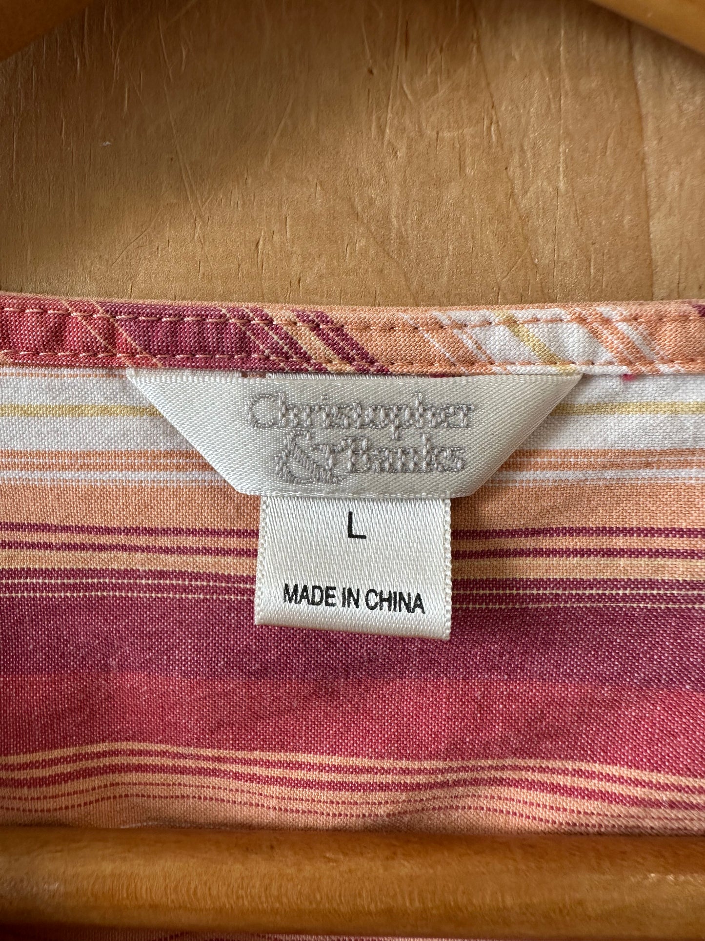 Pink and Orange Striped Top : L
