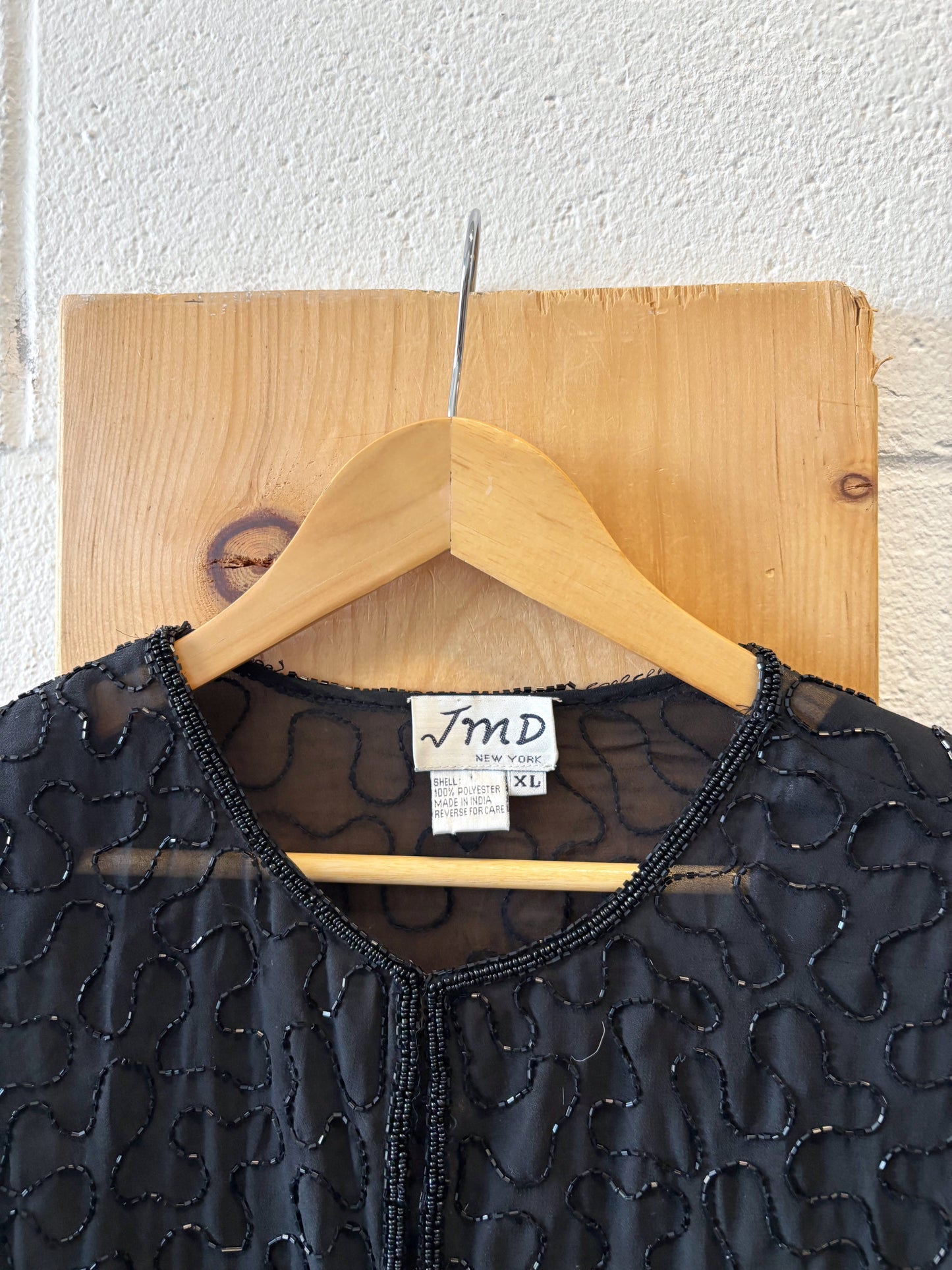 Vtg Black Sheer Top : XL