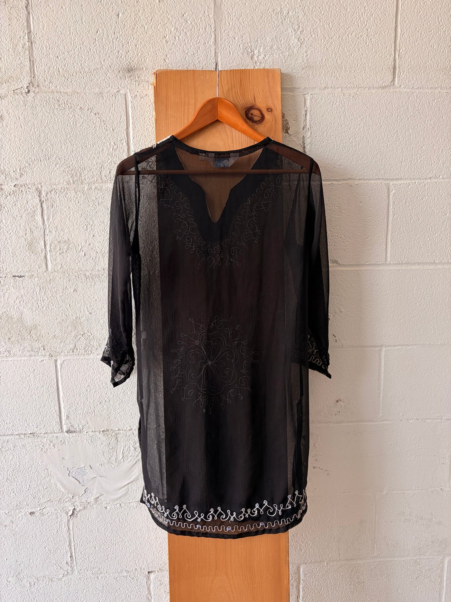 Sheer Embroidered Tunic : S