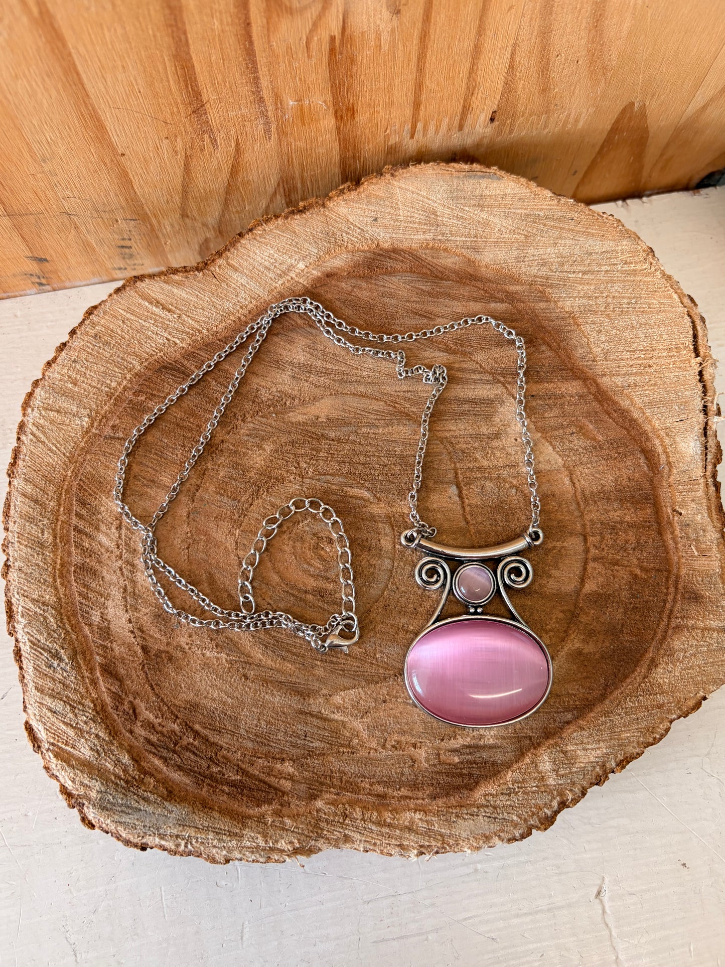 Purple and Silver Tone Necklace