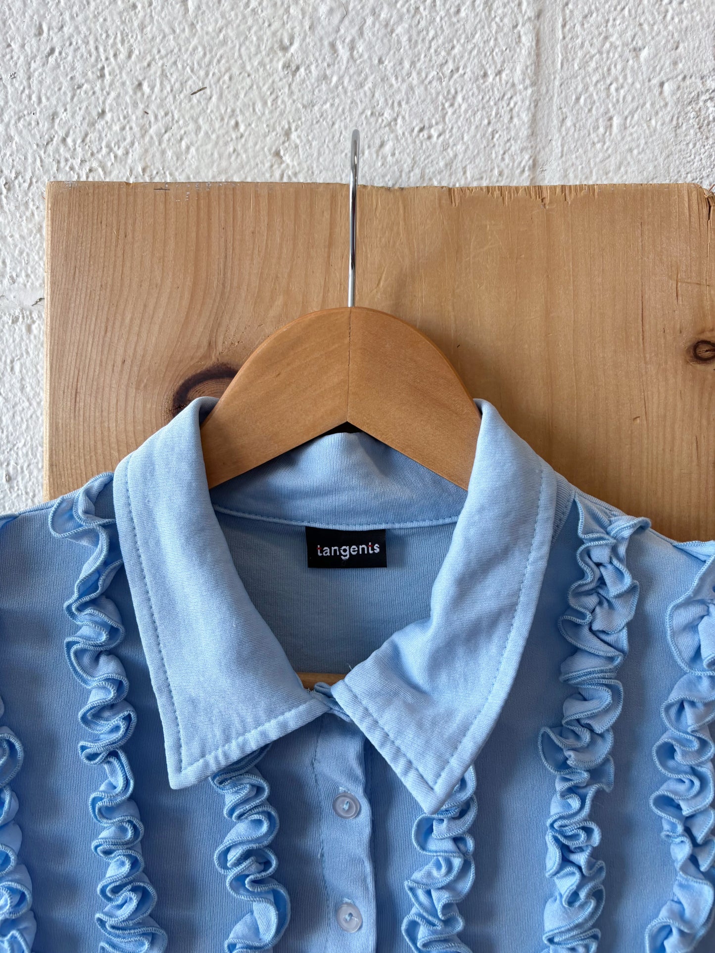 Blue Ruffle Polo : S