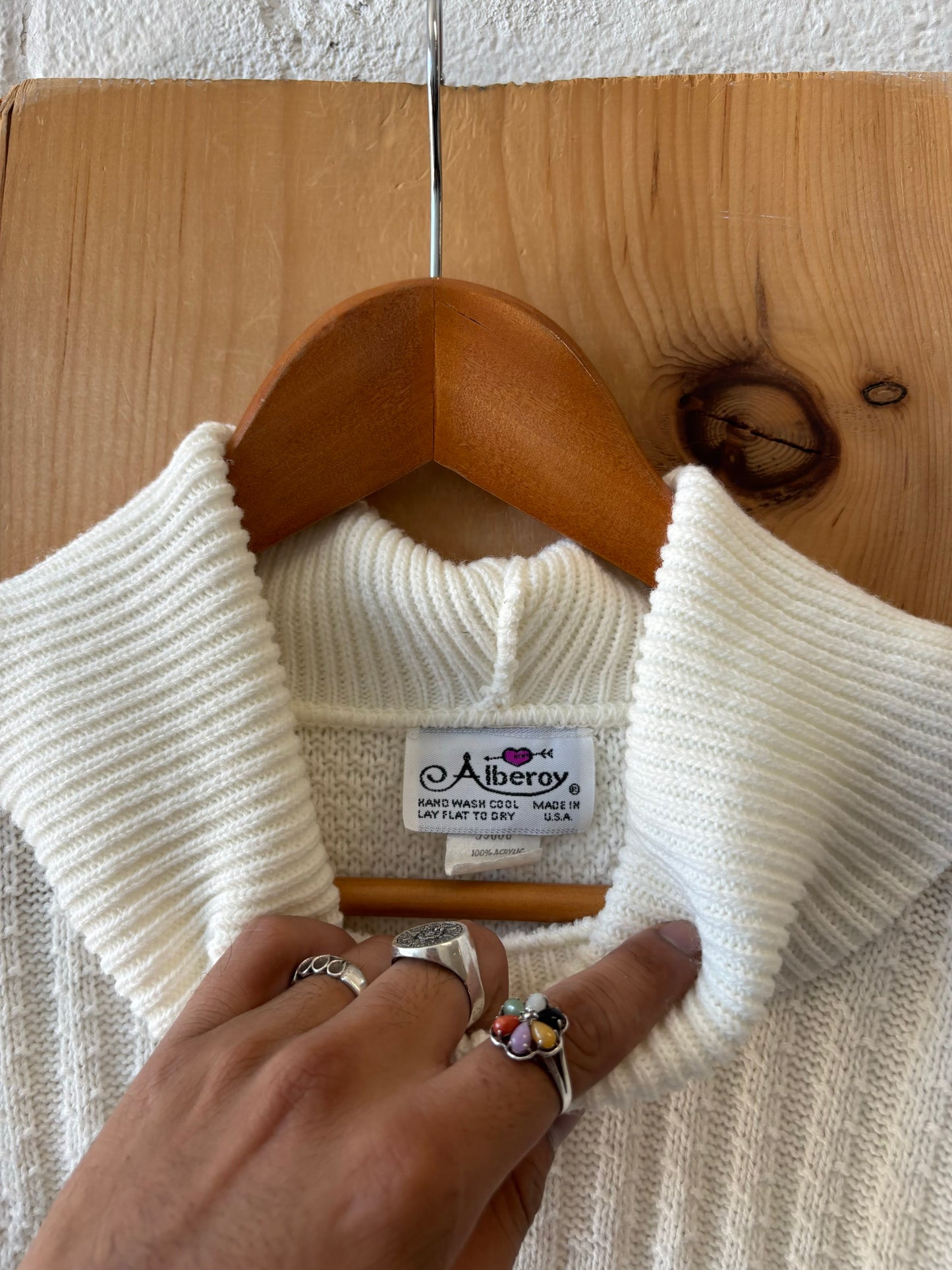 Vtg White Turtleneck : S