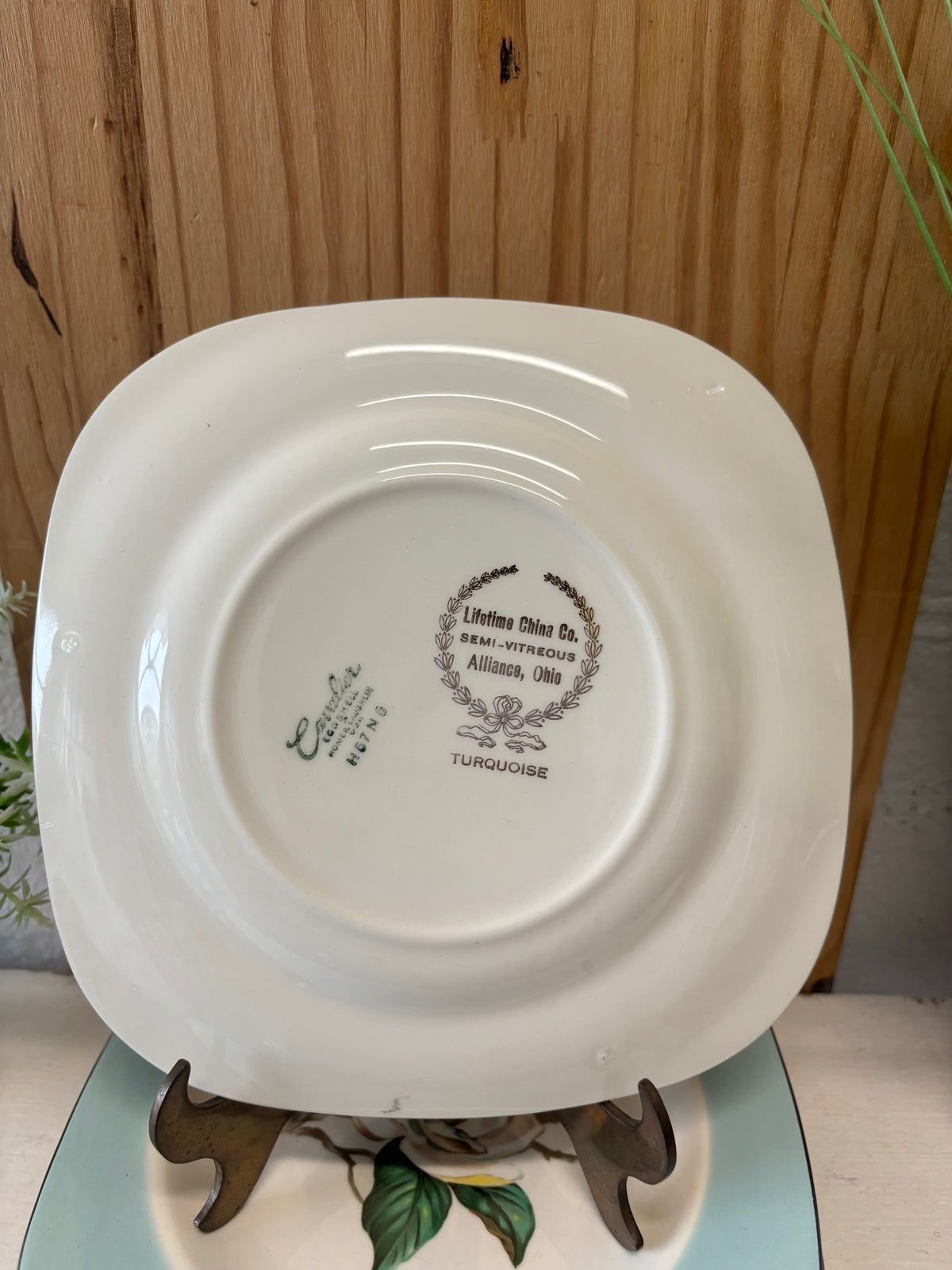 Set of 4 Vtg Square Ceramic Plates (Local Pickup Only)