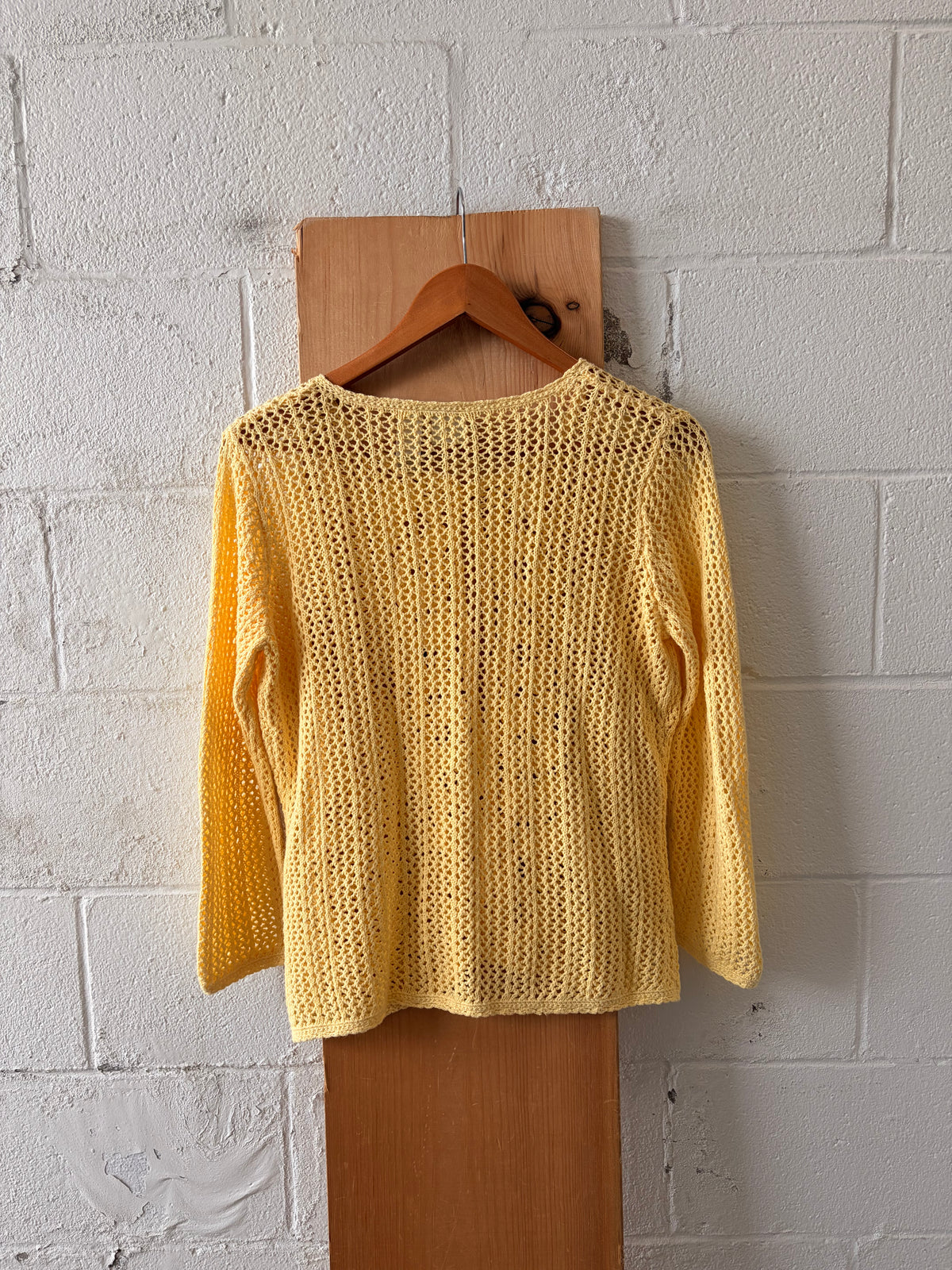 Knit Yellow Cardigan : L