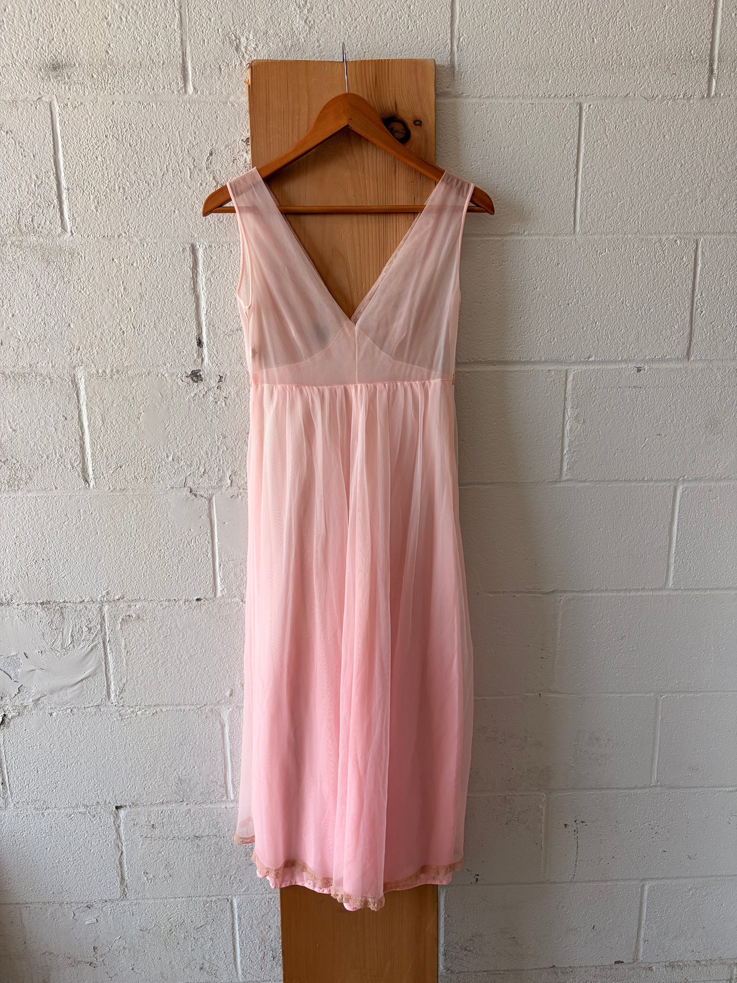 Vtg Lisette Pink Chiffon Set : S