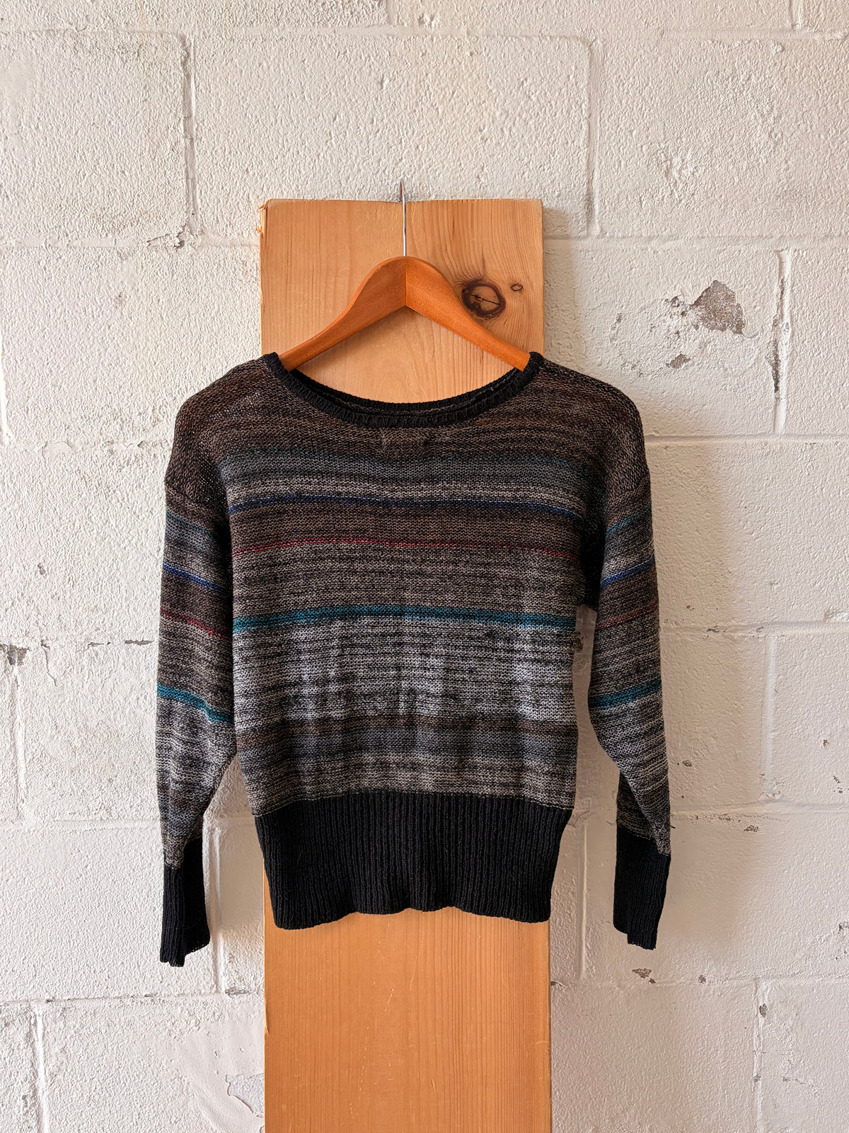 Multi Colored Striped Knit Sweater : S/M