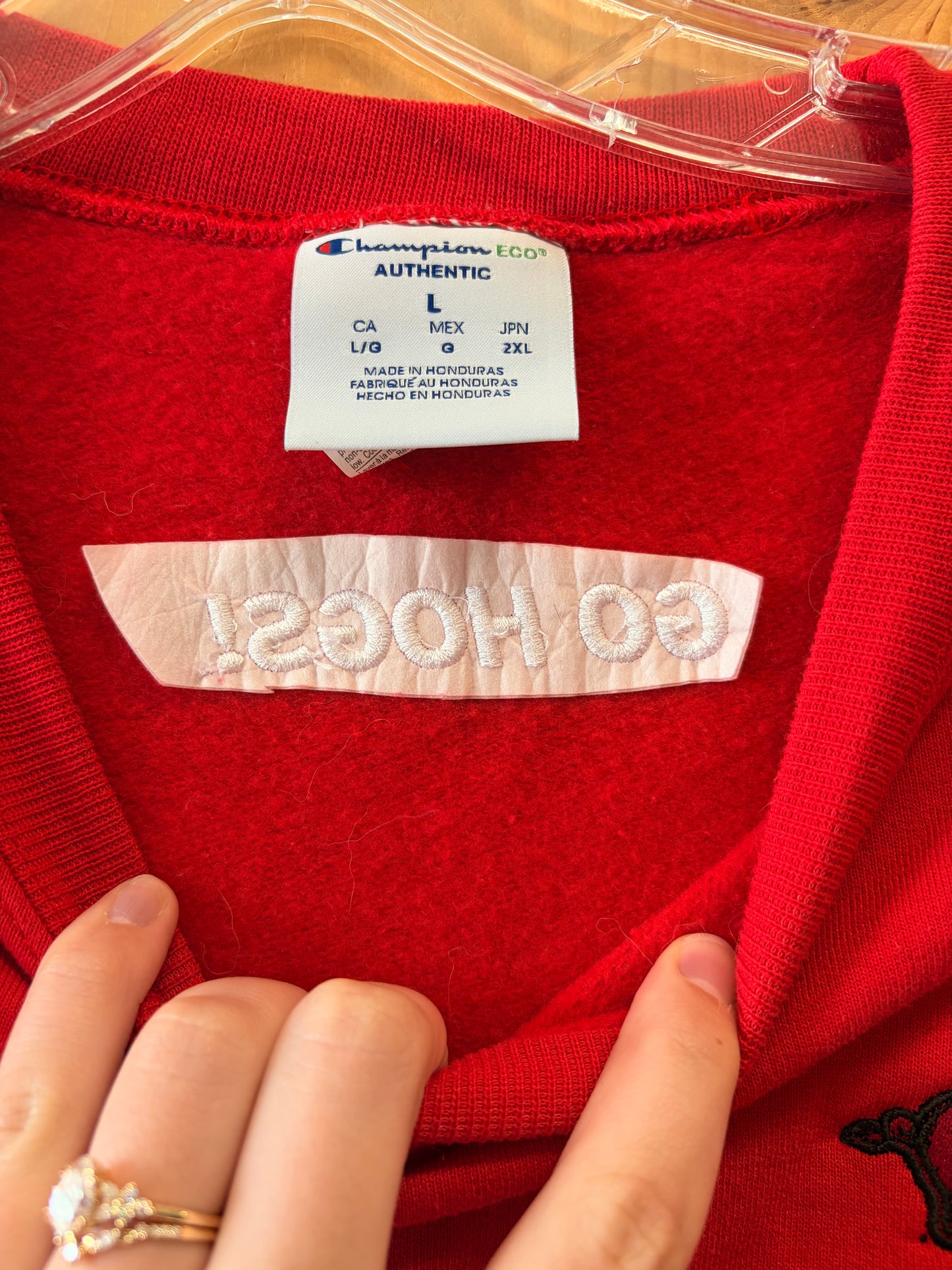 Champion Razorback Patched Crew : L