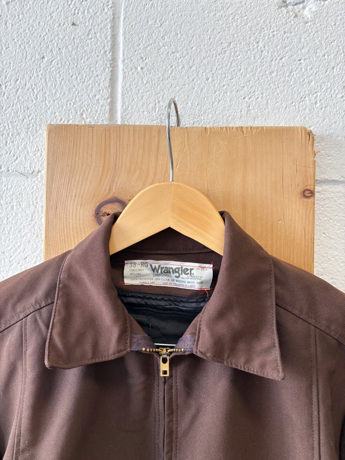 Vtg Brown Wrangler Work Jacket : 38R