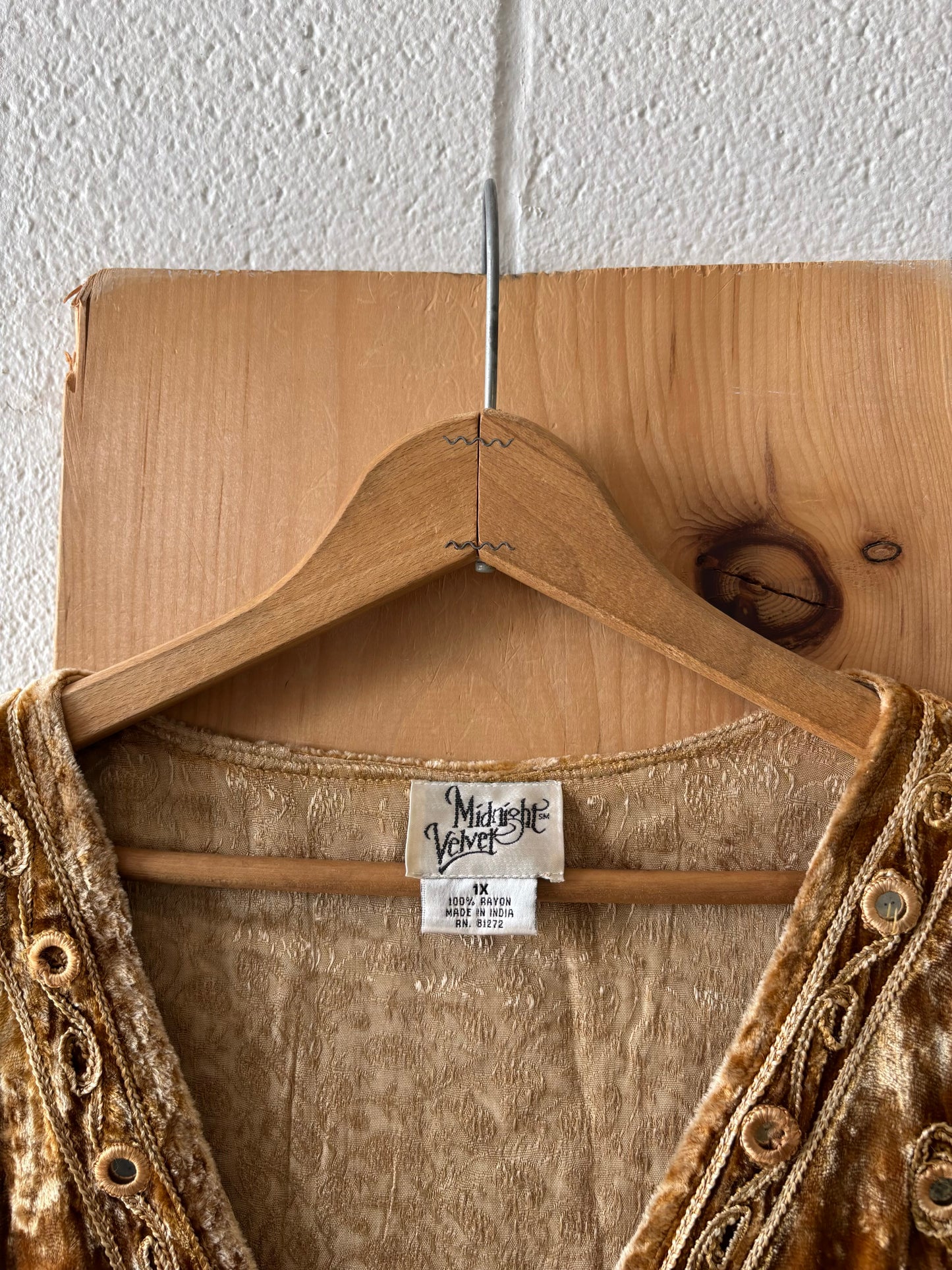 Vtg Velvet Top : 1X