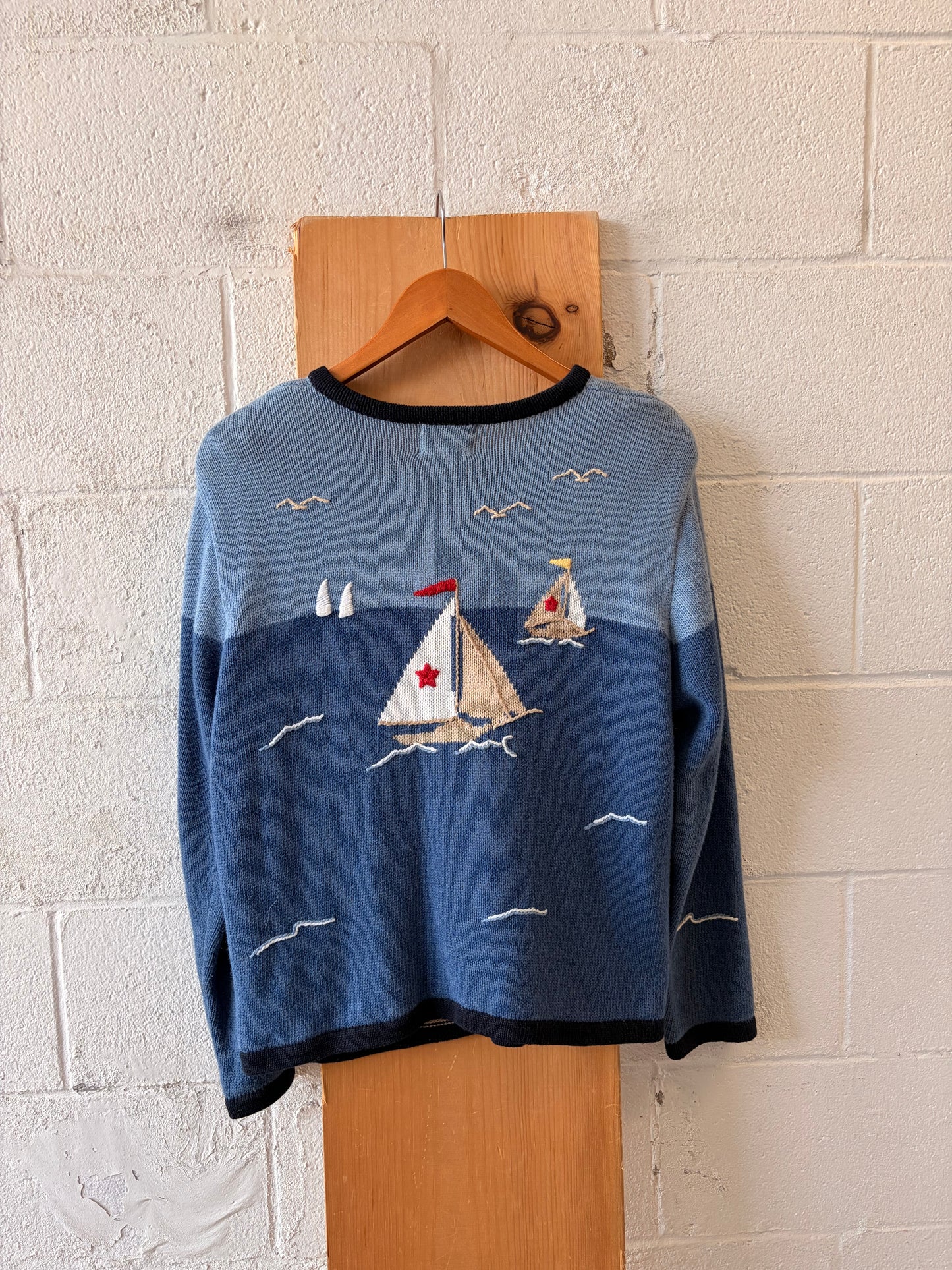 Hand Embroidered Nautical Cardigan : L