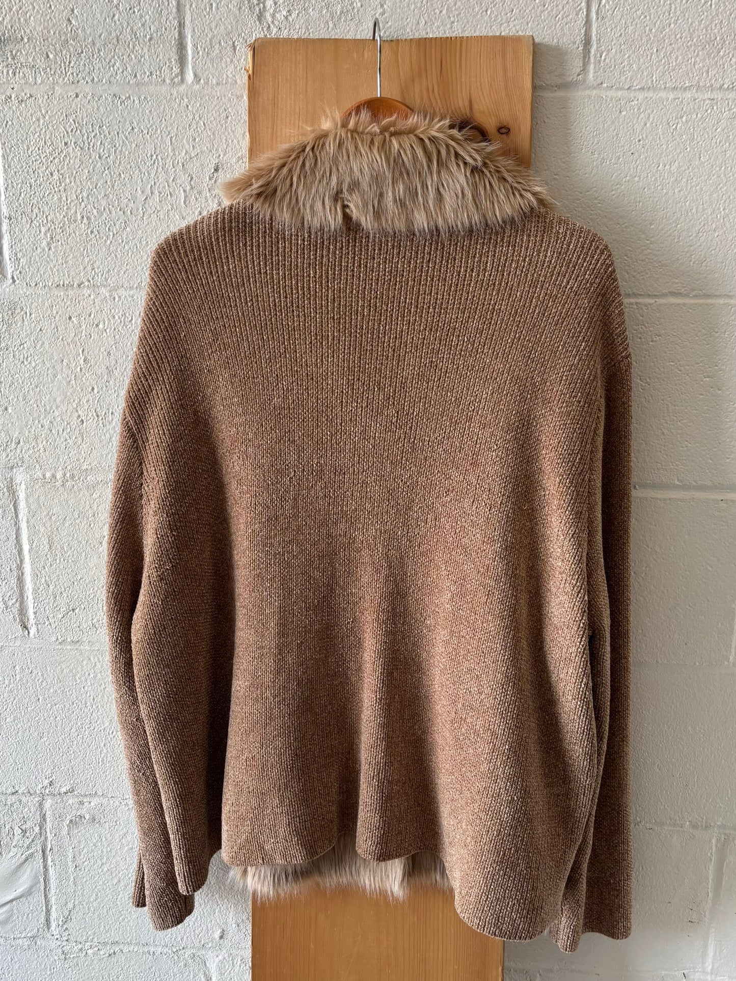 Faux Suede Fuzzy Jacket : 3X