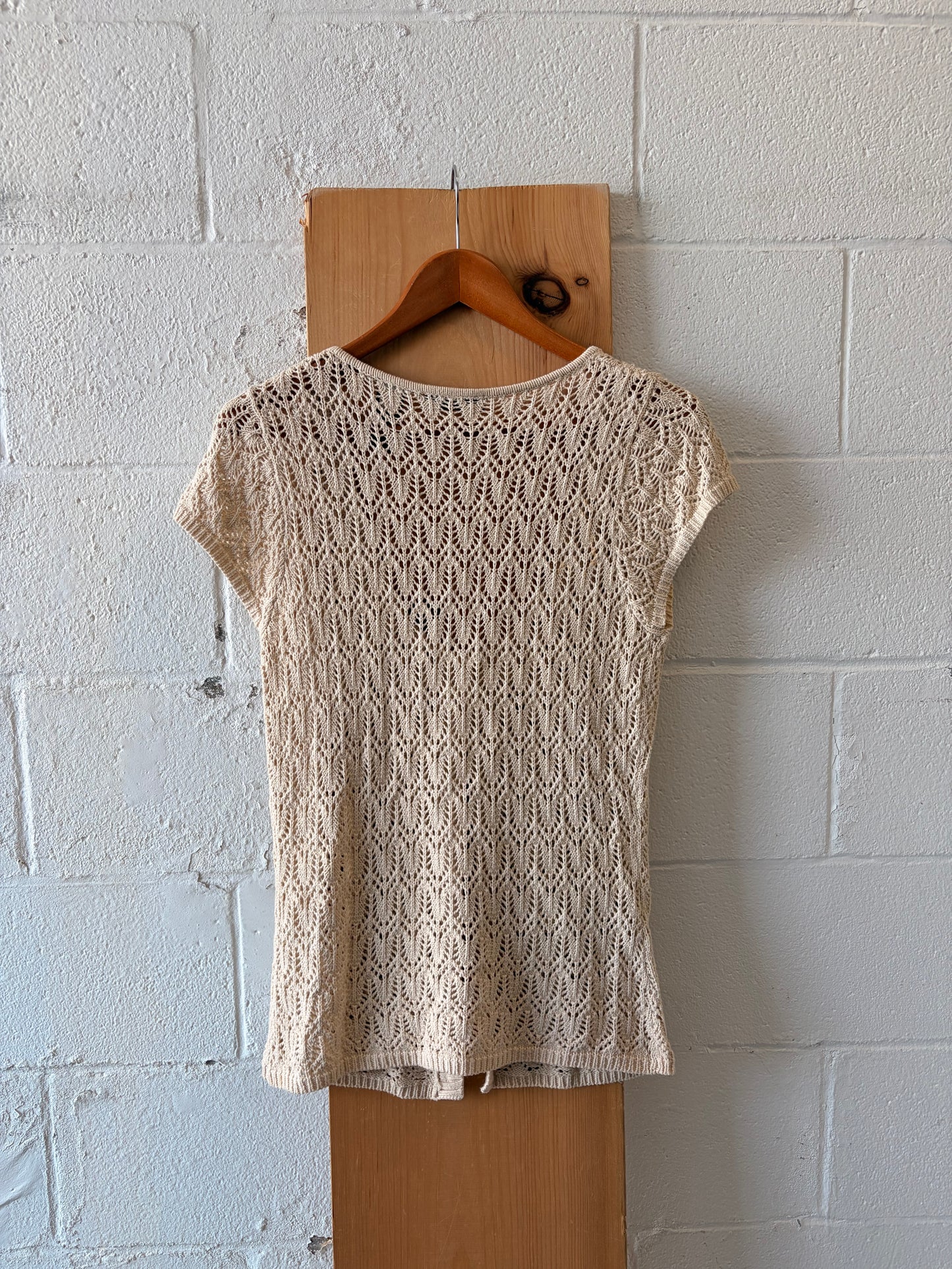 Short Sleeve Knit Cardigan : L