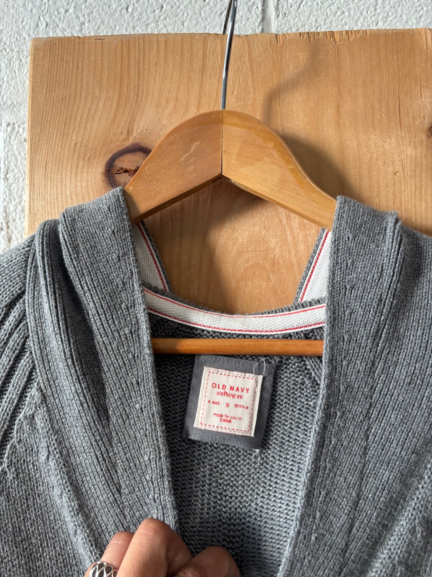 Gray Hooded Cardigan : M